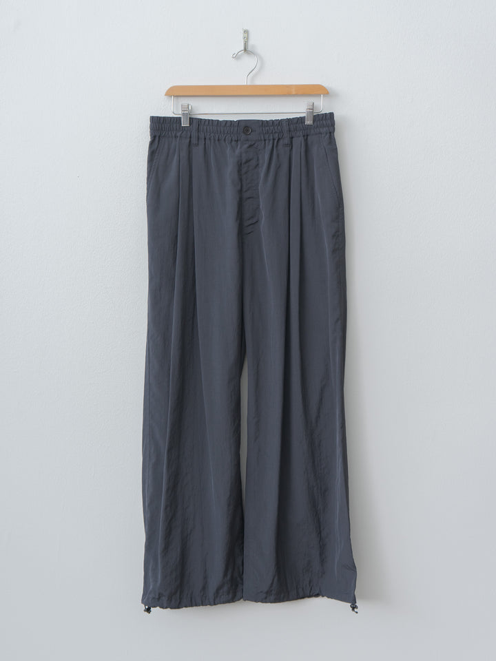 Namu Shop - Yoke Silk Nylon 2Pleated Easy Pants - Dusty Navy