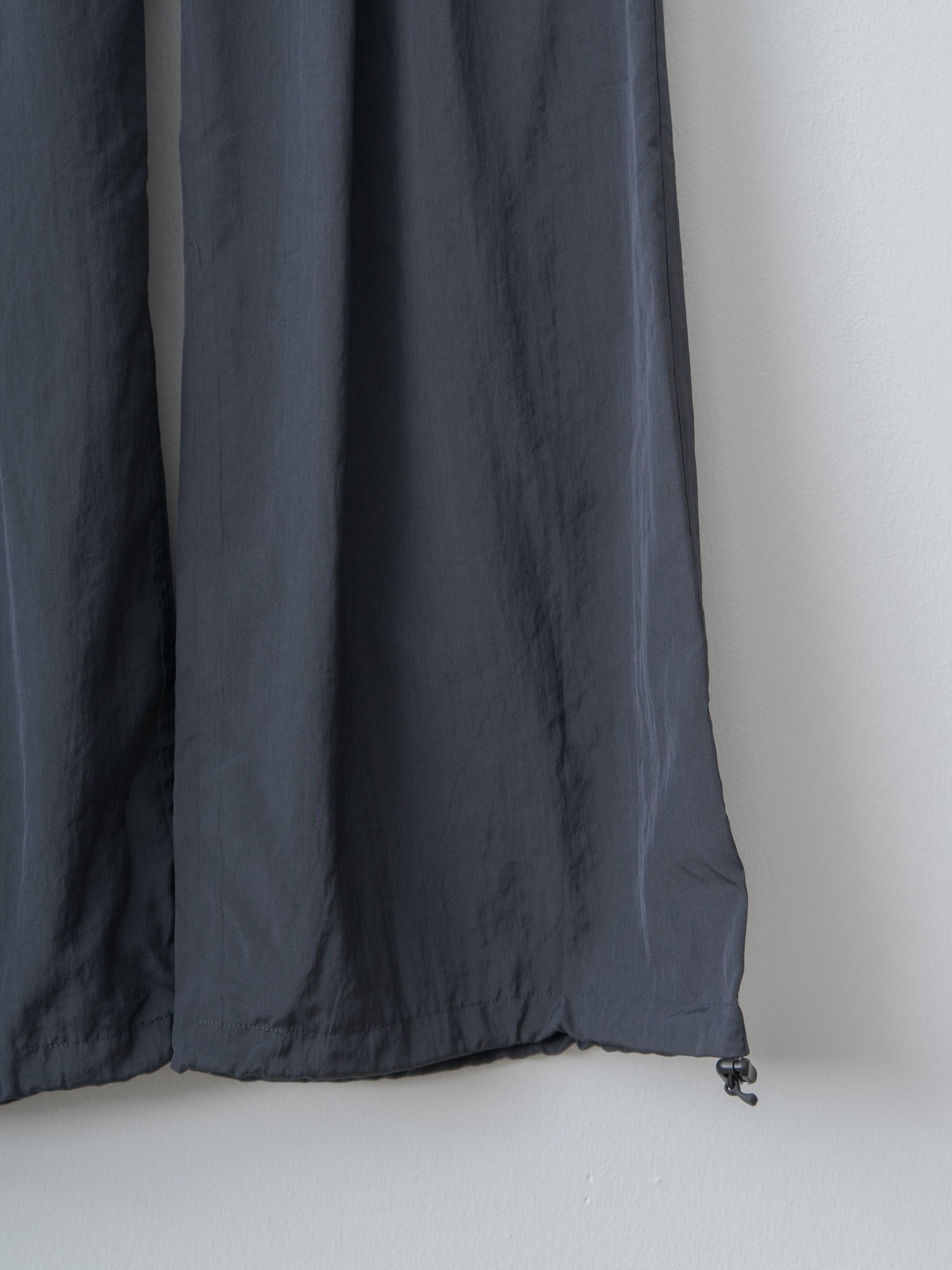 Namu Shop - Yoke Silk Nylon 2Pleated Easy Pants - Dusty Navy