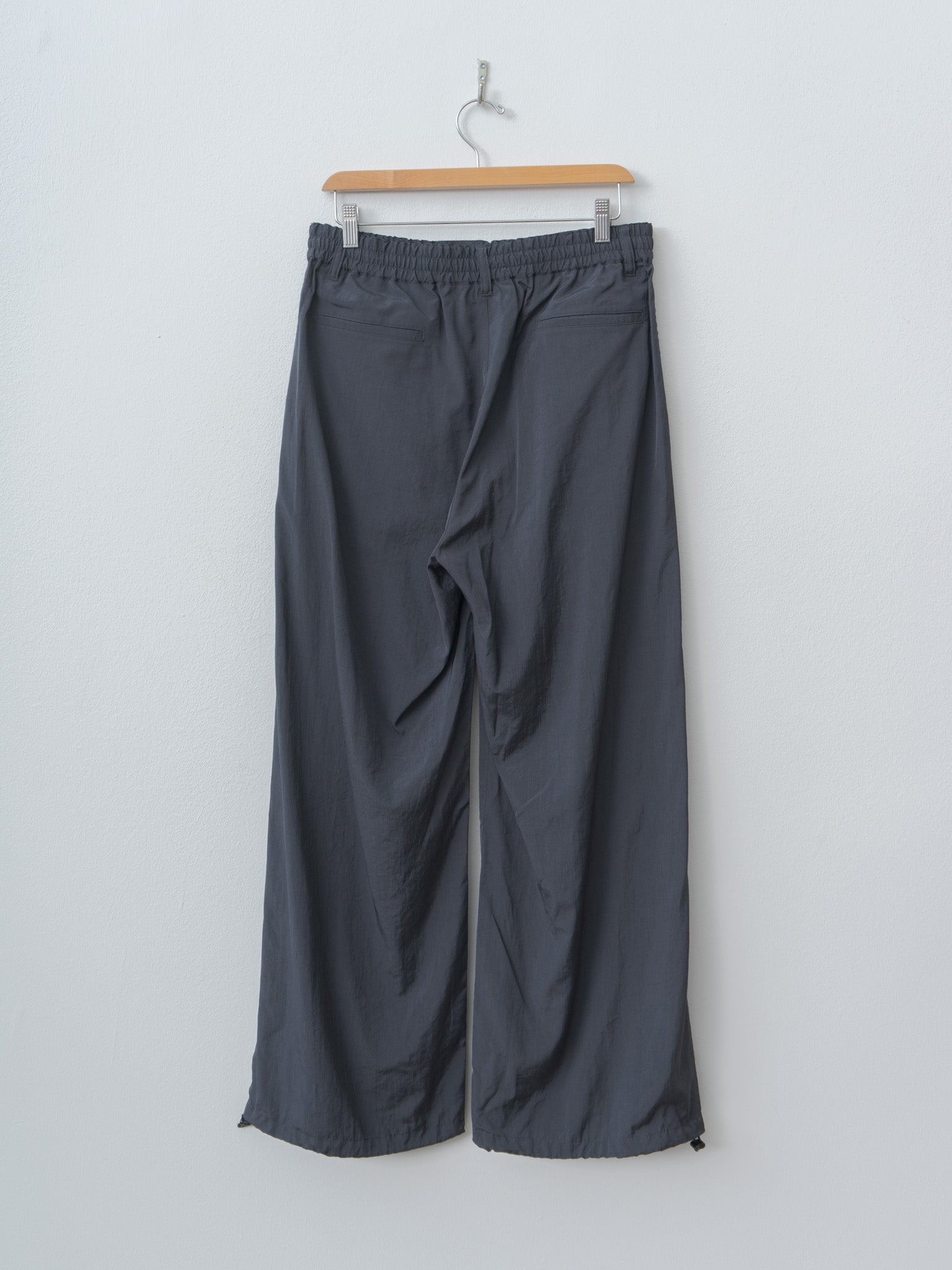 Namu Shop - Yoke Silk Nylon 2Pleated Easy Pants - Dusty Navy