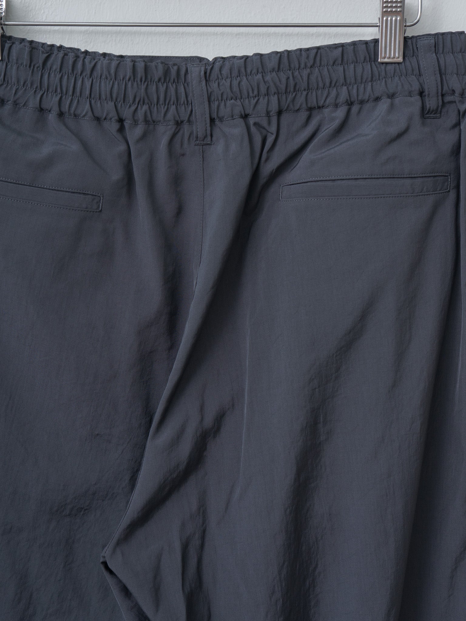 Namu Shop - Yoke Silk Nylon 2Pleated Easy Pants - Dusty Navy
