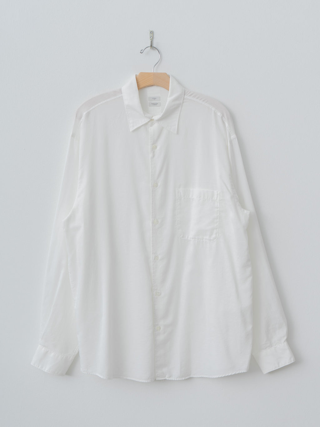 Namu Shop - Yoke Cotton Silk Twill Garment-dyed Loose Shirt - White