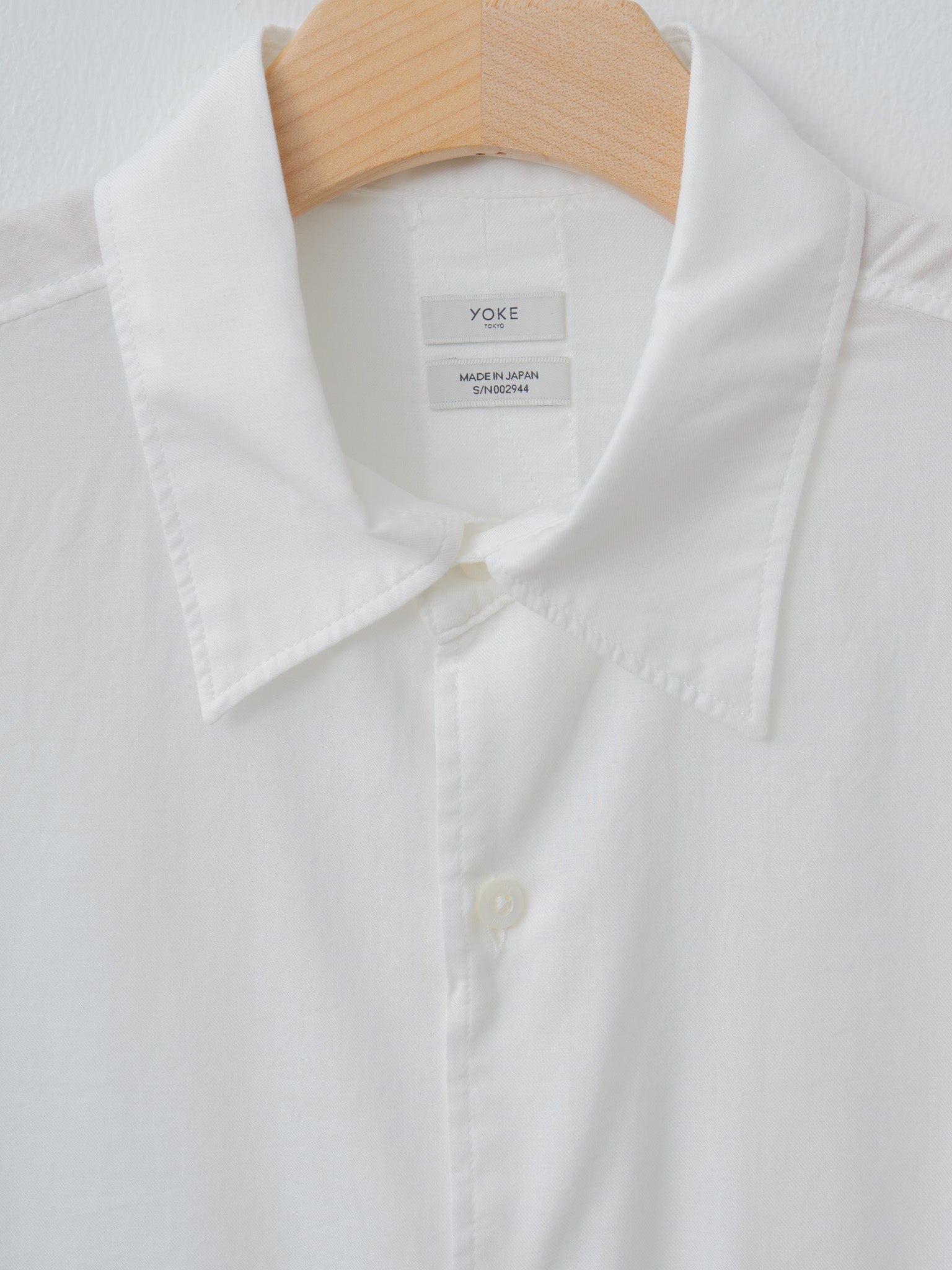 Namu Shop - Yoke Cotton Silk Twill Garment-dyed Loose Shirt - White