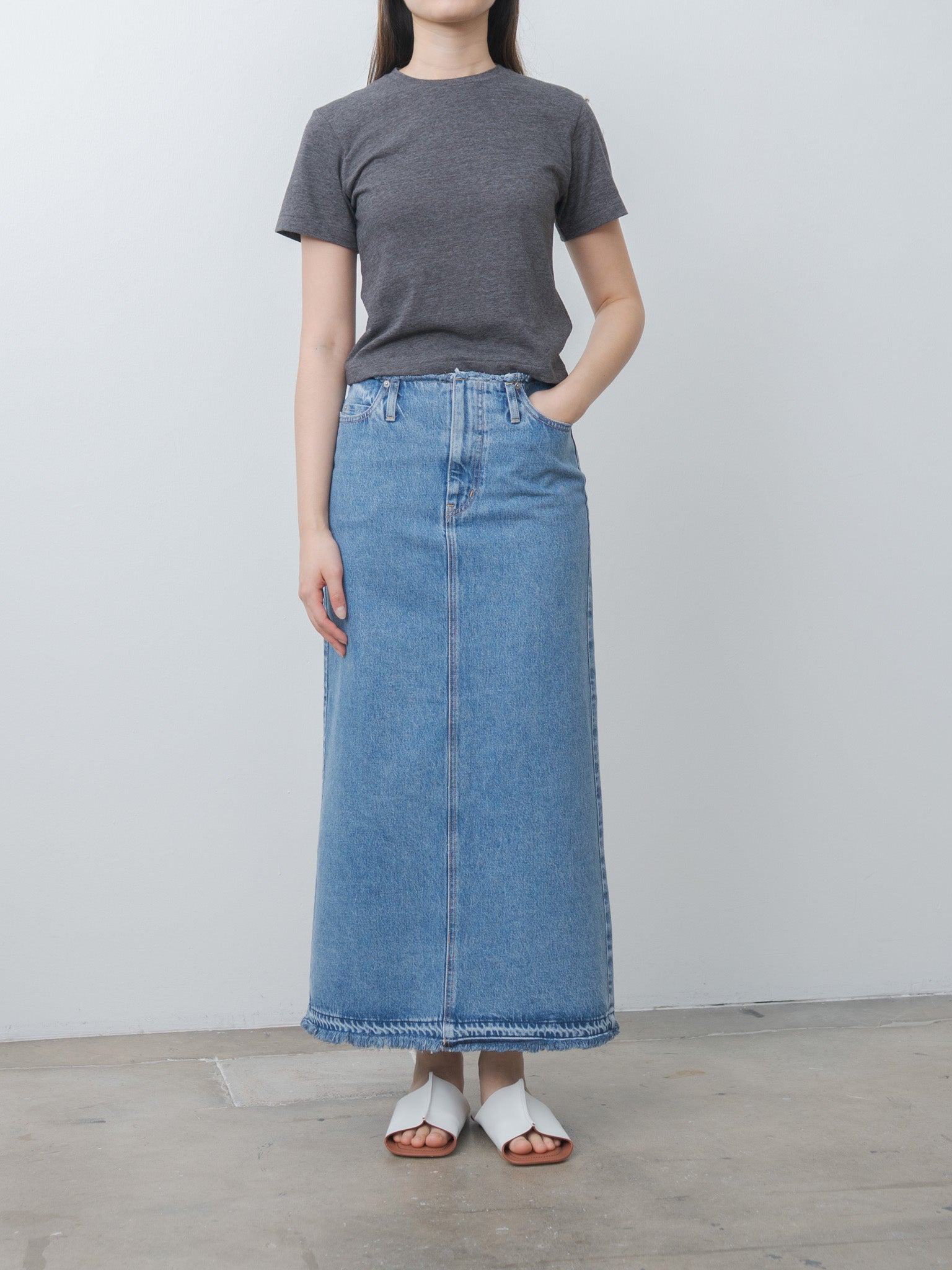 Namu Shop - Yleve T/C Slub Yarn Jersey T - Charcoal