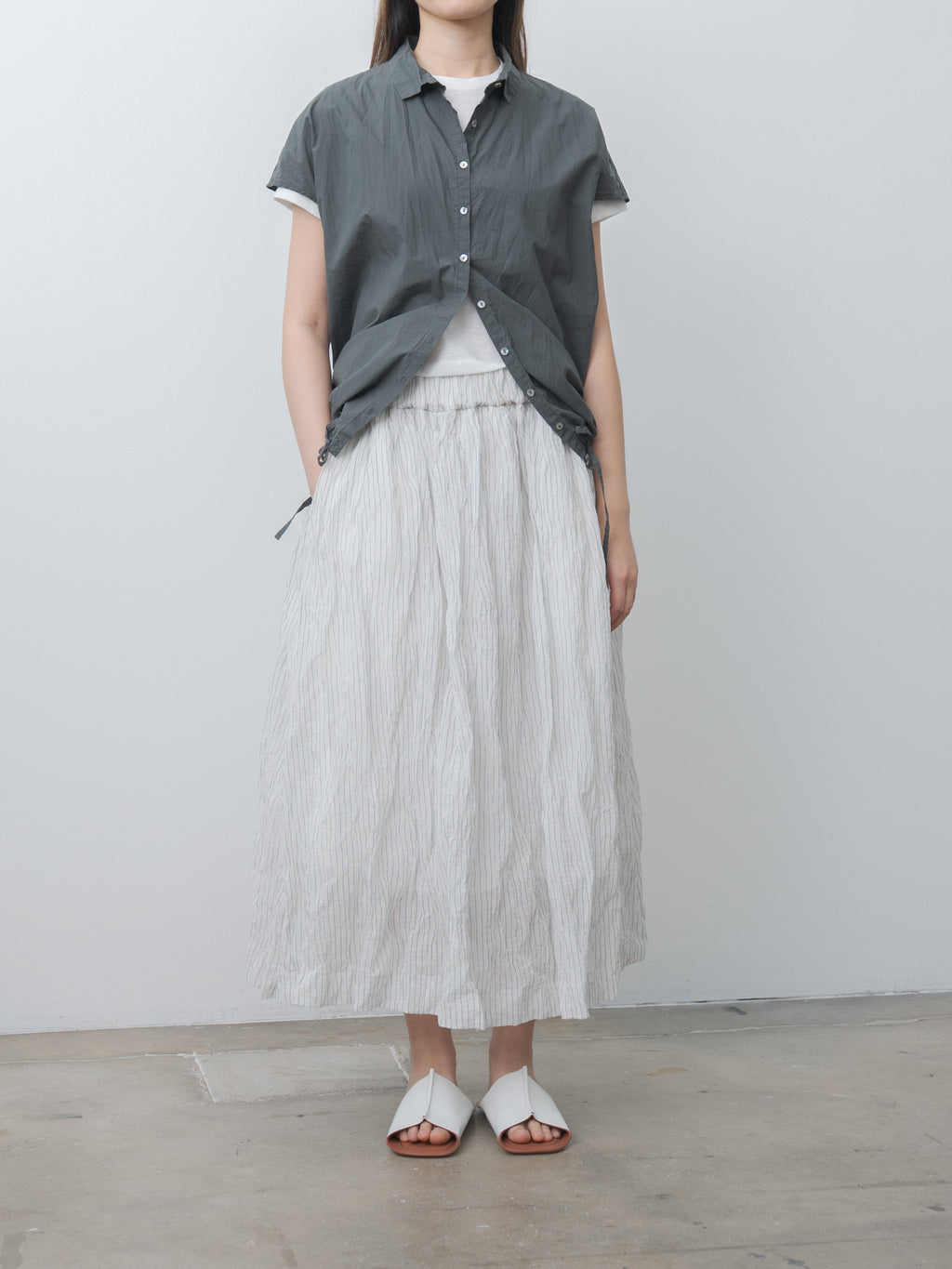 Namu Shop - Album di Famiglia Short Sleeveless Shirt TC - Thyme