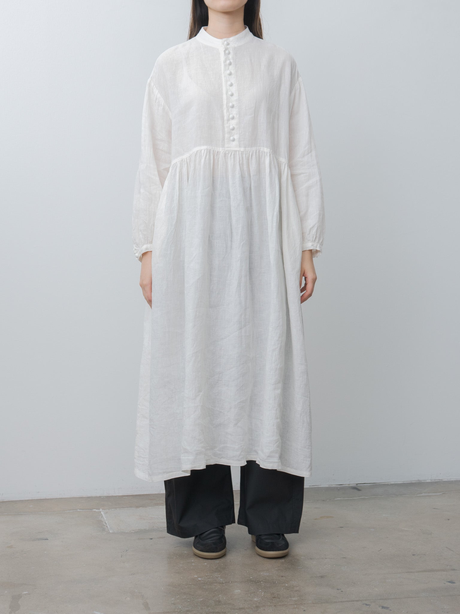 Namu Shop - Ichi Antiquites French Linen Dress - White