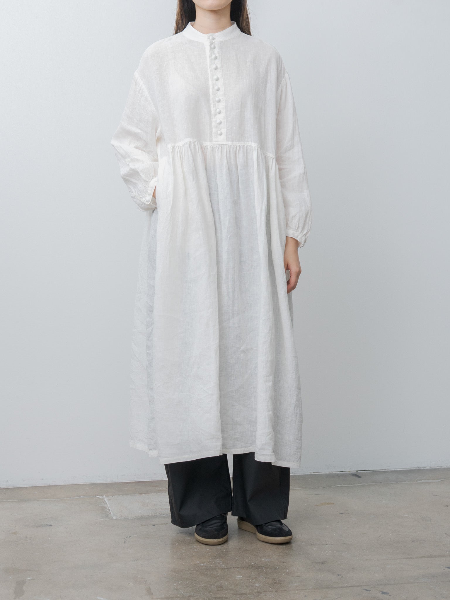 Namu Shop - Ichi Antiquites French Linen Dress - White