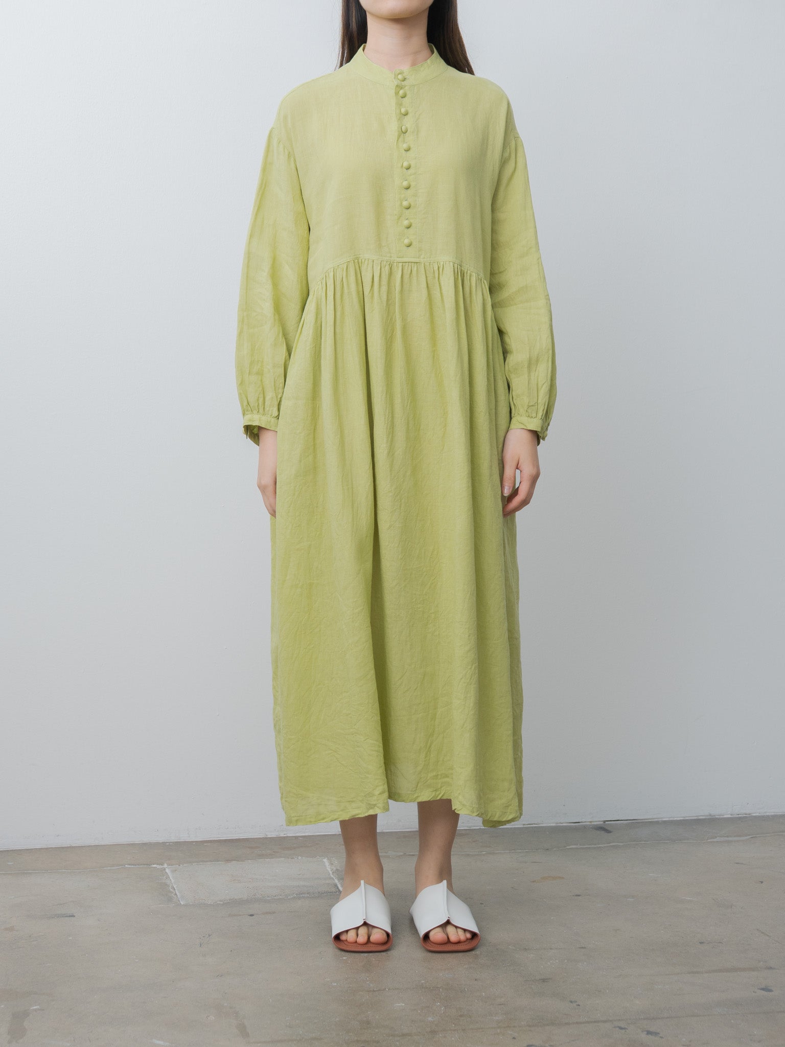 Namu Shop - Ichi Antiquites French Linen Dress - Pistachio