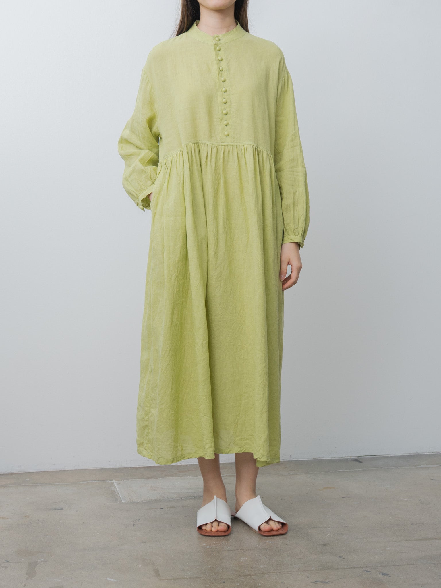 Namu Shop - Ichi Antiquites French Linen Dress - Pistachio