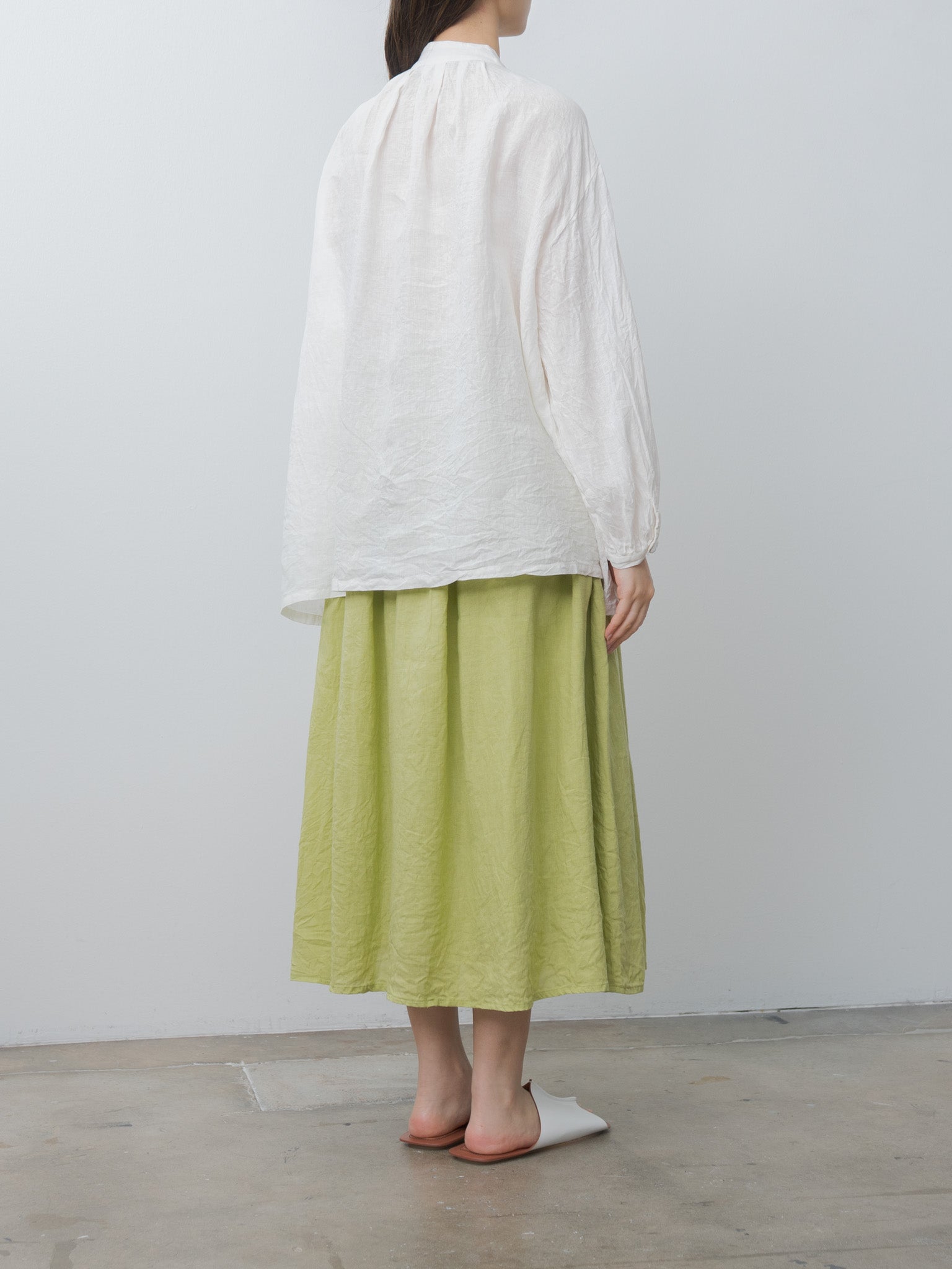 Namu Shop - Ichi Antiquites French Linen Skirt - Pistachio
