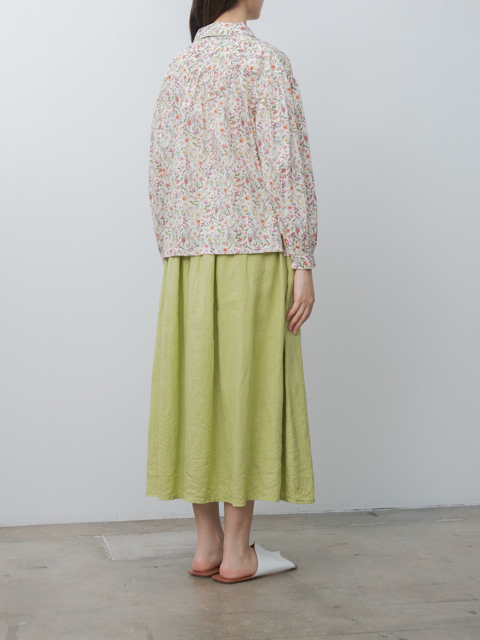 Namu Shop - Ichi Antiquites Liberty Print Shirt - Green Flower