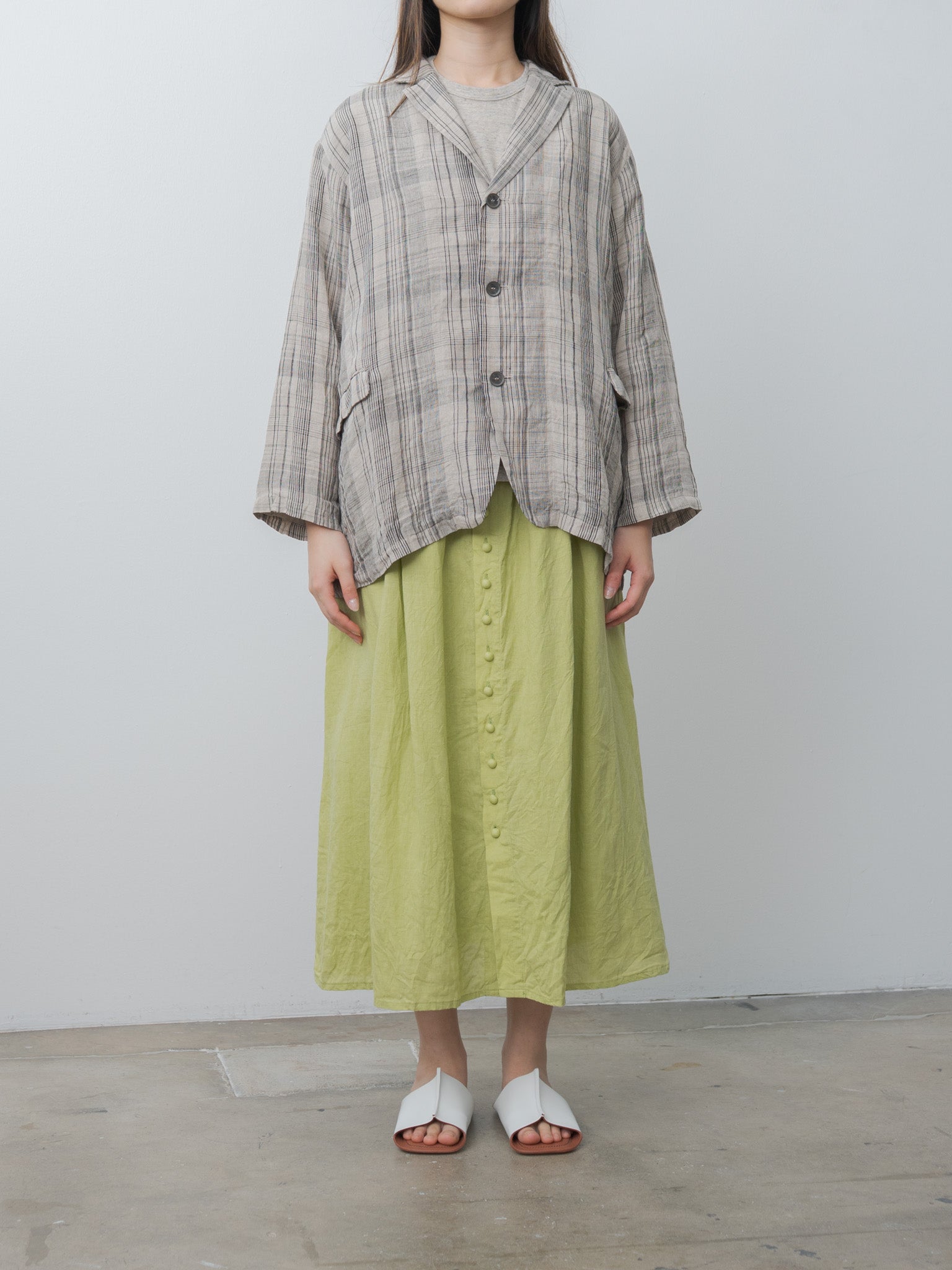 Namu Shop - Ichi Antiquites French Linen Skirt - Pistachio