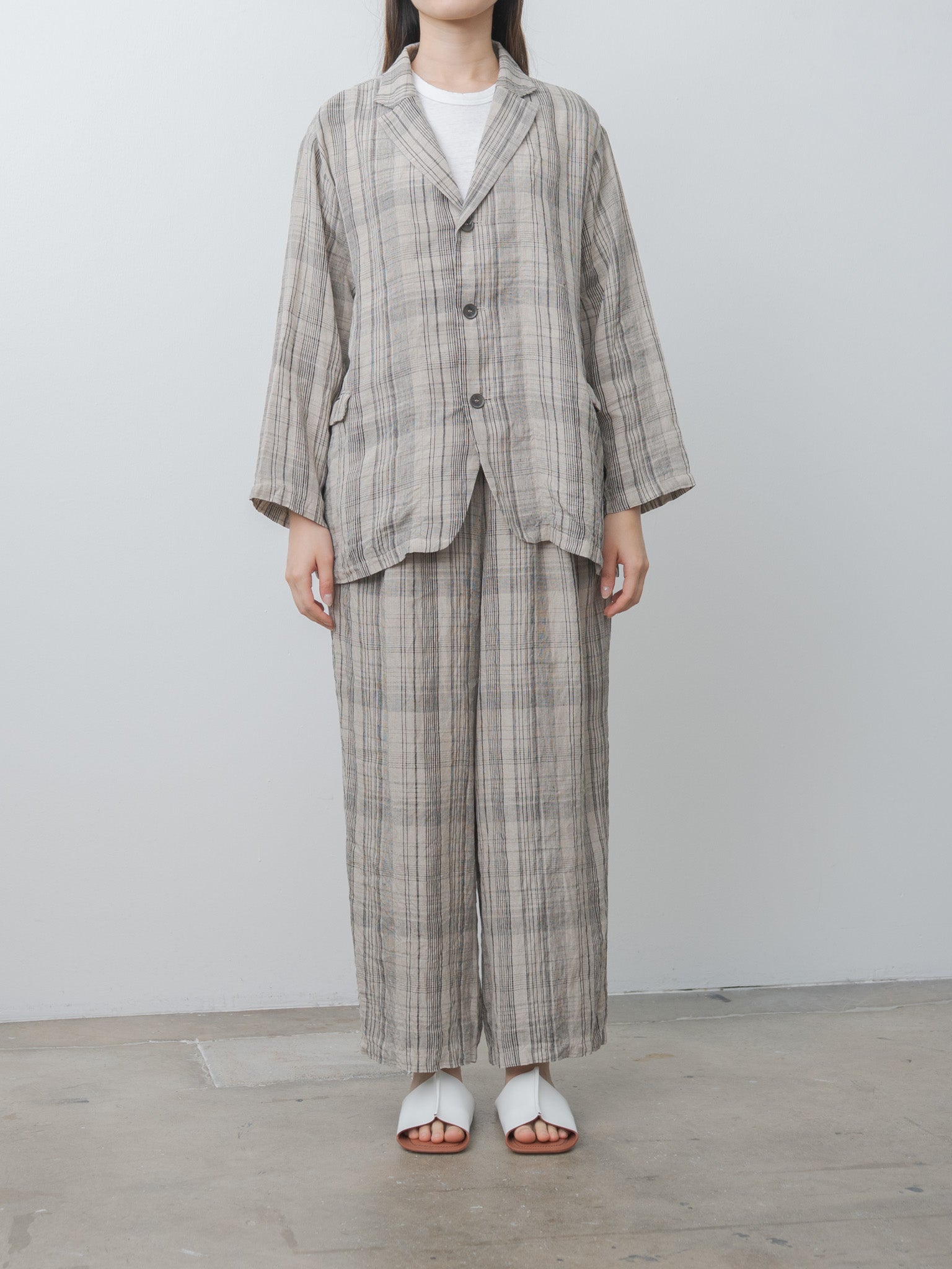 Namu Shop - Ichi Antiquites Check Pants - Natural