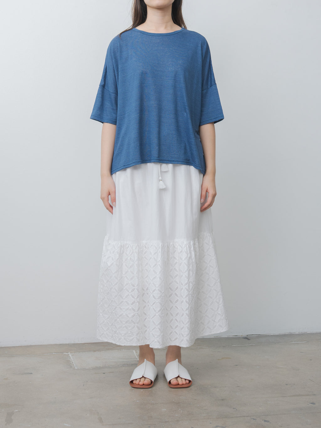 Namu Shop - Ichi Antiquites India Reverse Appliqué Skirt - White
