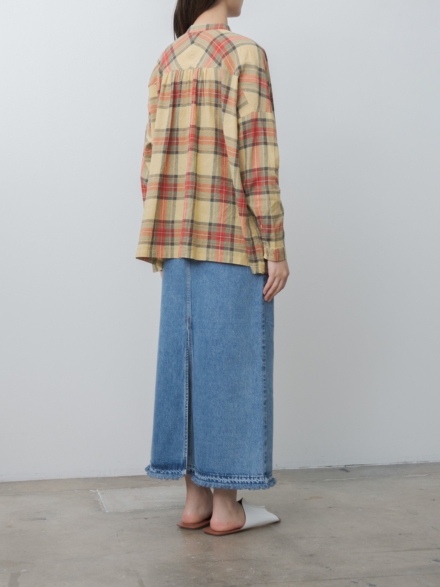 Namu Shop - Ichi Antiquites Tartan Shirt - Butter Yellow