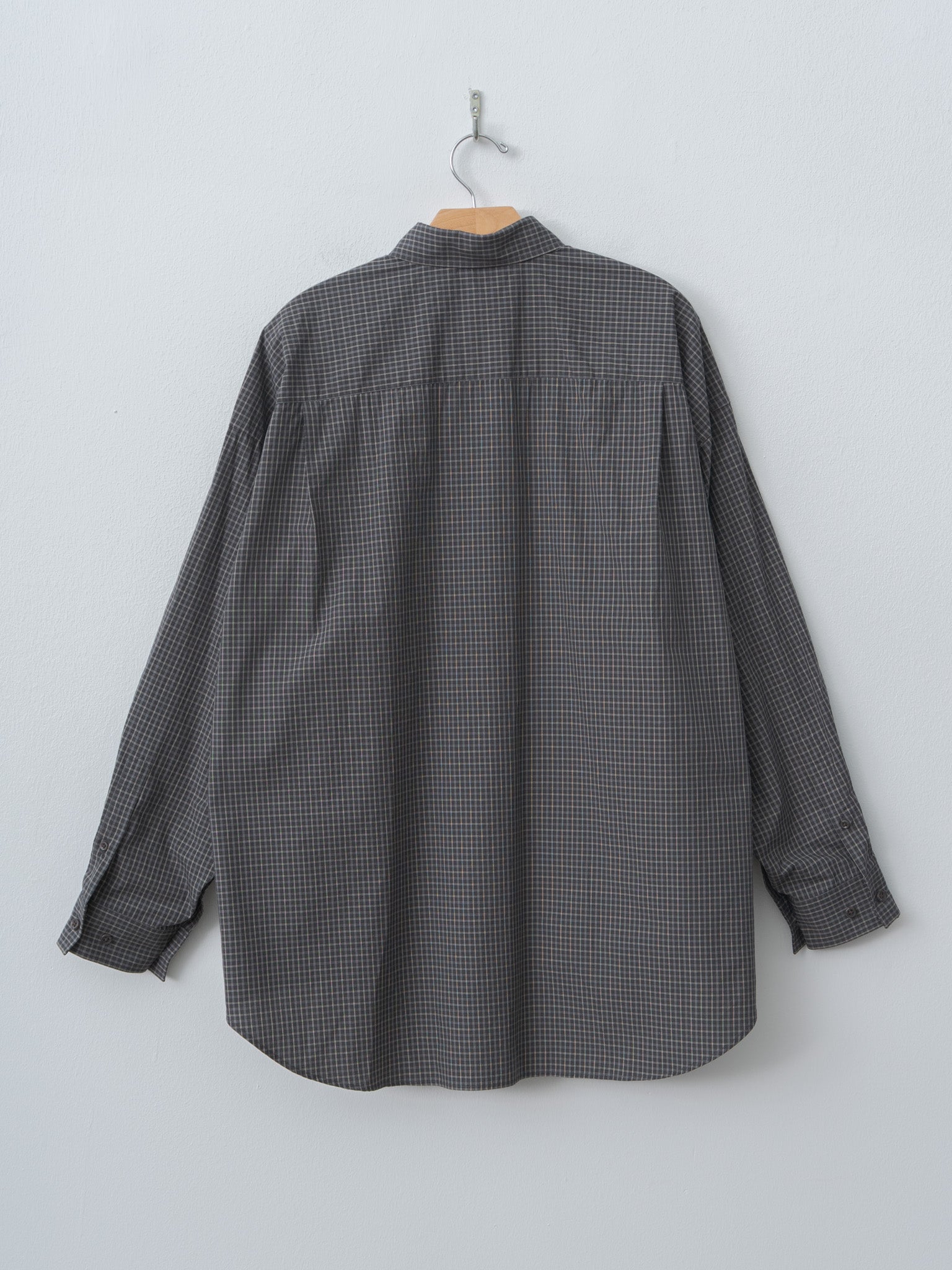 Namu Shop - Inscrire Cotton Check Cape Shirt - Black