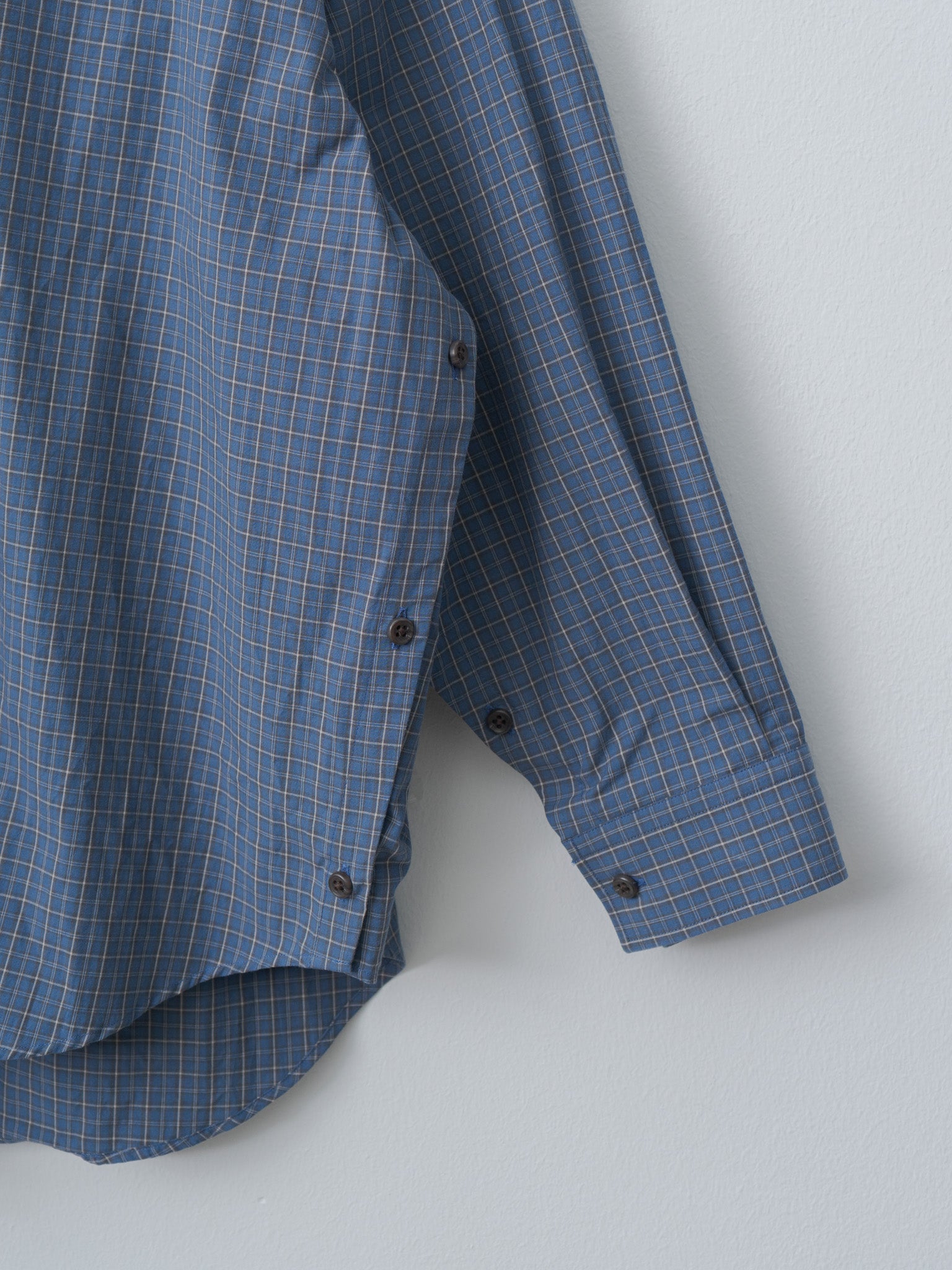 Namu Shop - Inscrire Cotton Check Cape Shirt - Blue