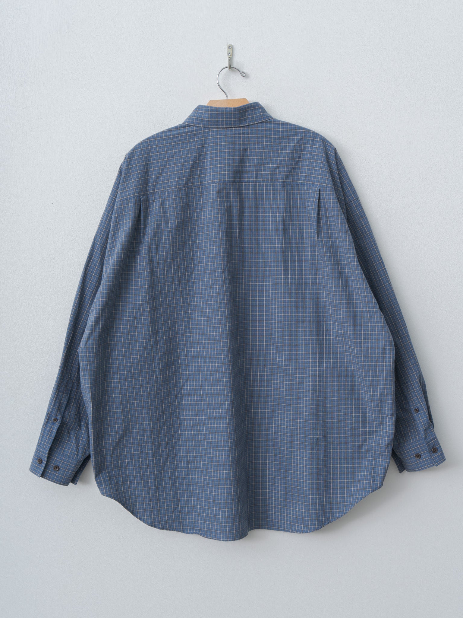 Namu Shop - Inscrire Cotton Check Cape Shirt - Blue
