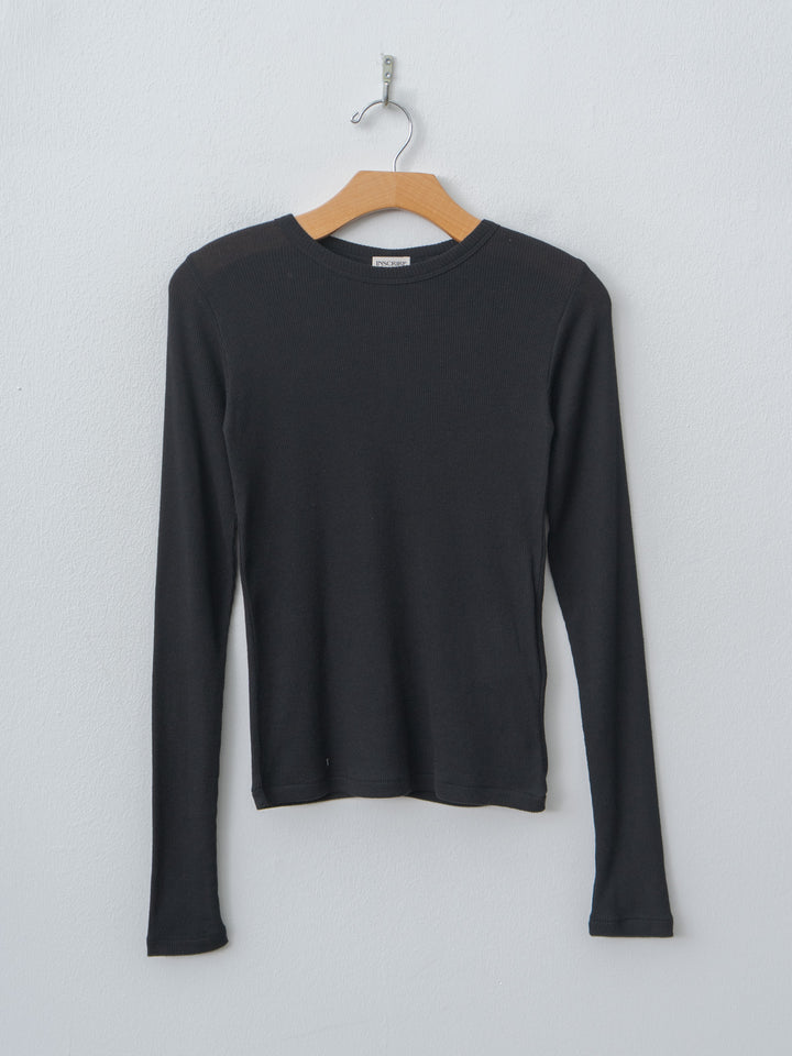 Namu Shop - Inscrire Gauze Teleco Long Sleeve Tee - Black