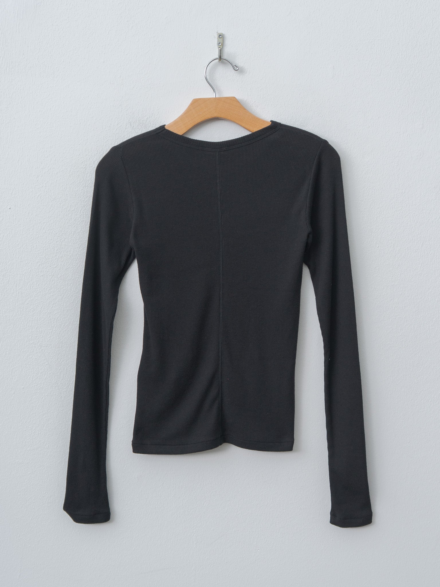 Namu Shop - Inscrire Gauze Teleco Long Sleeve Tee - Black