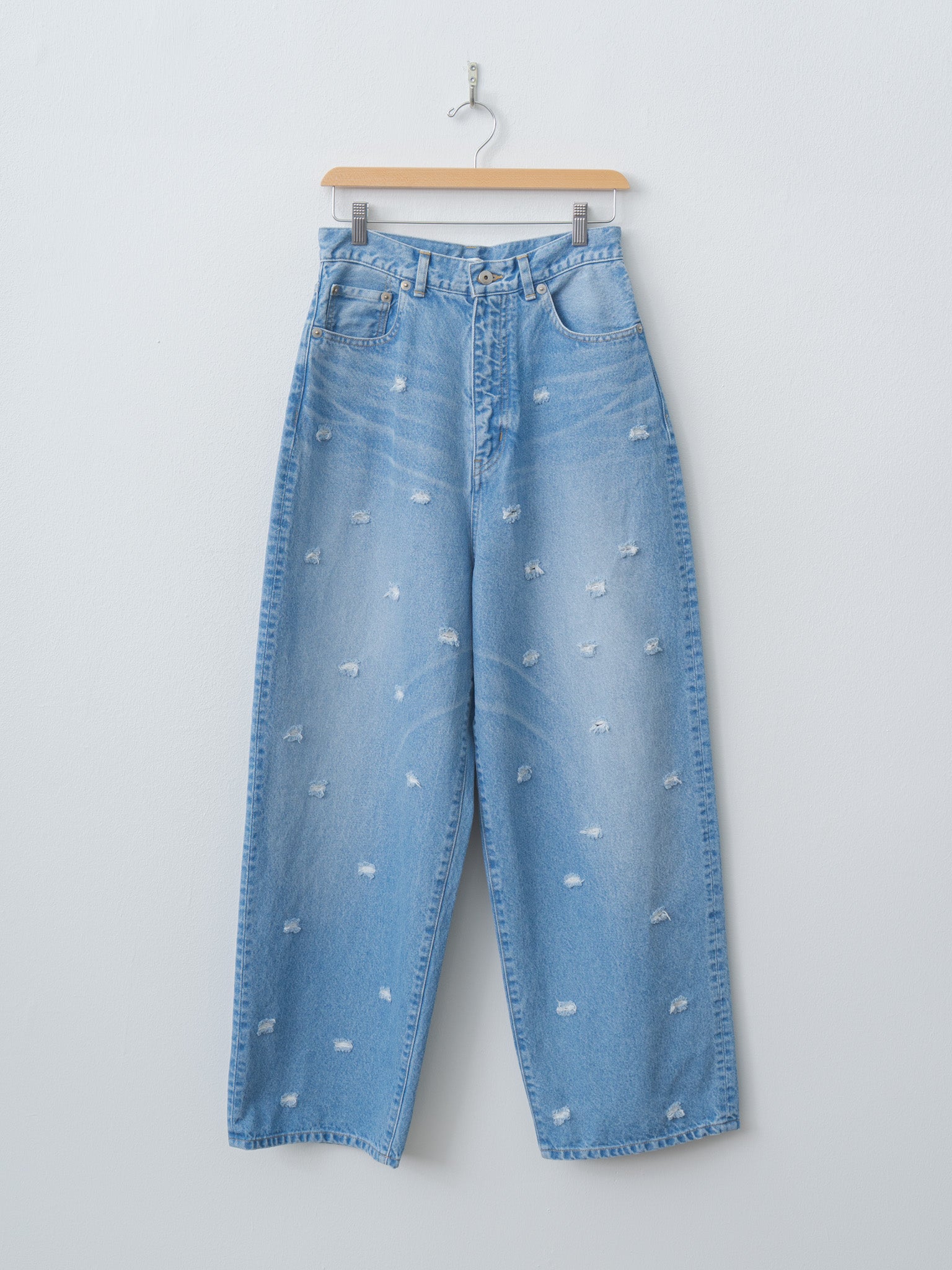 Namu Shop - Inscrire Dot Hole Denim Pants - Blue Used