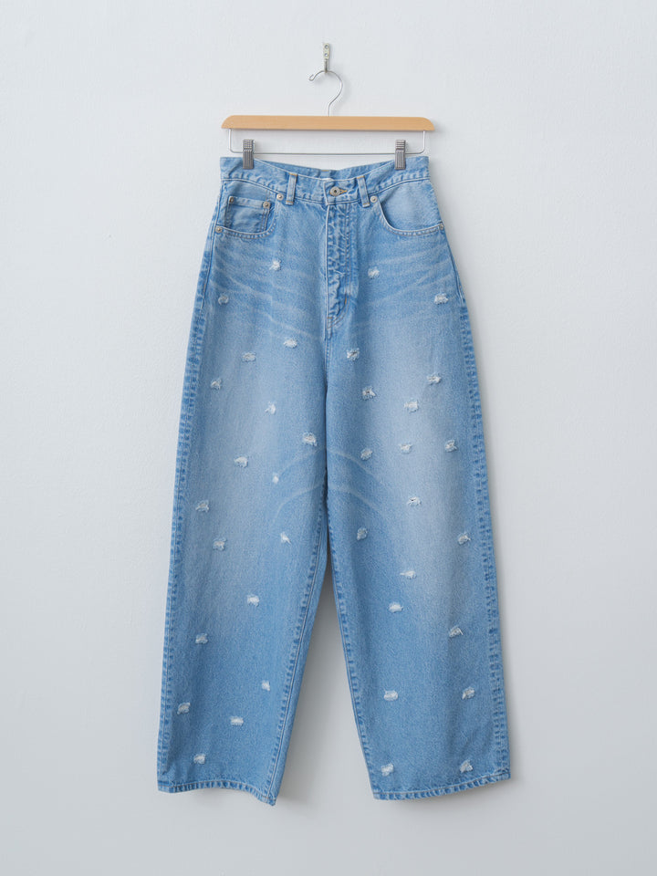 Namu Shop - Inscrire Dot Hole Denim Pants - Blue Used