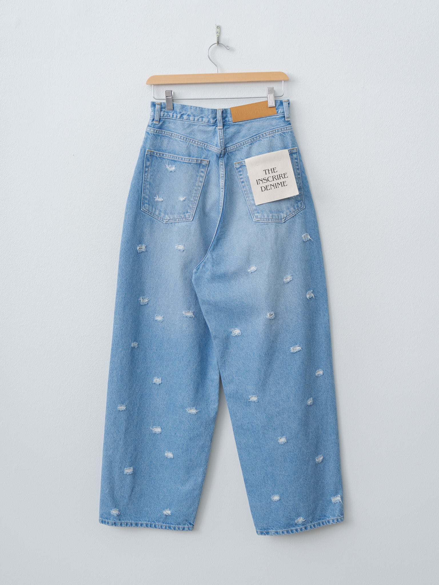 Namu Shop - Inscrire Dot Hole Denim Pants - Blue Used