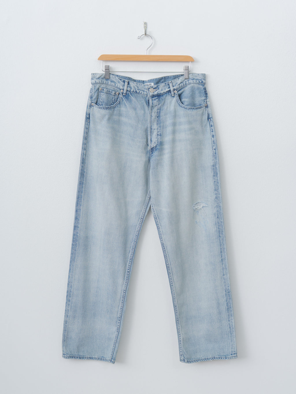 Namu Shop - Auralee Faded Selvedge Light Denim Wide Pants - Light Indigo