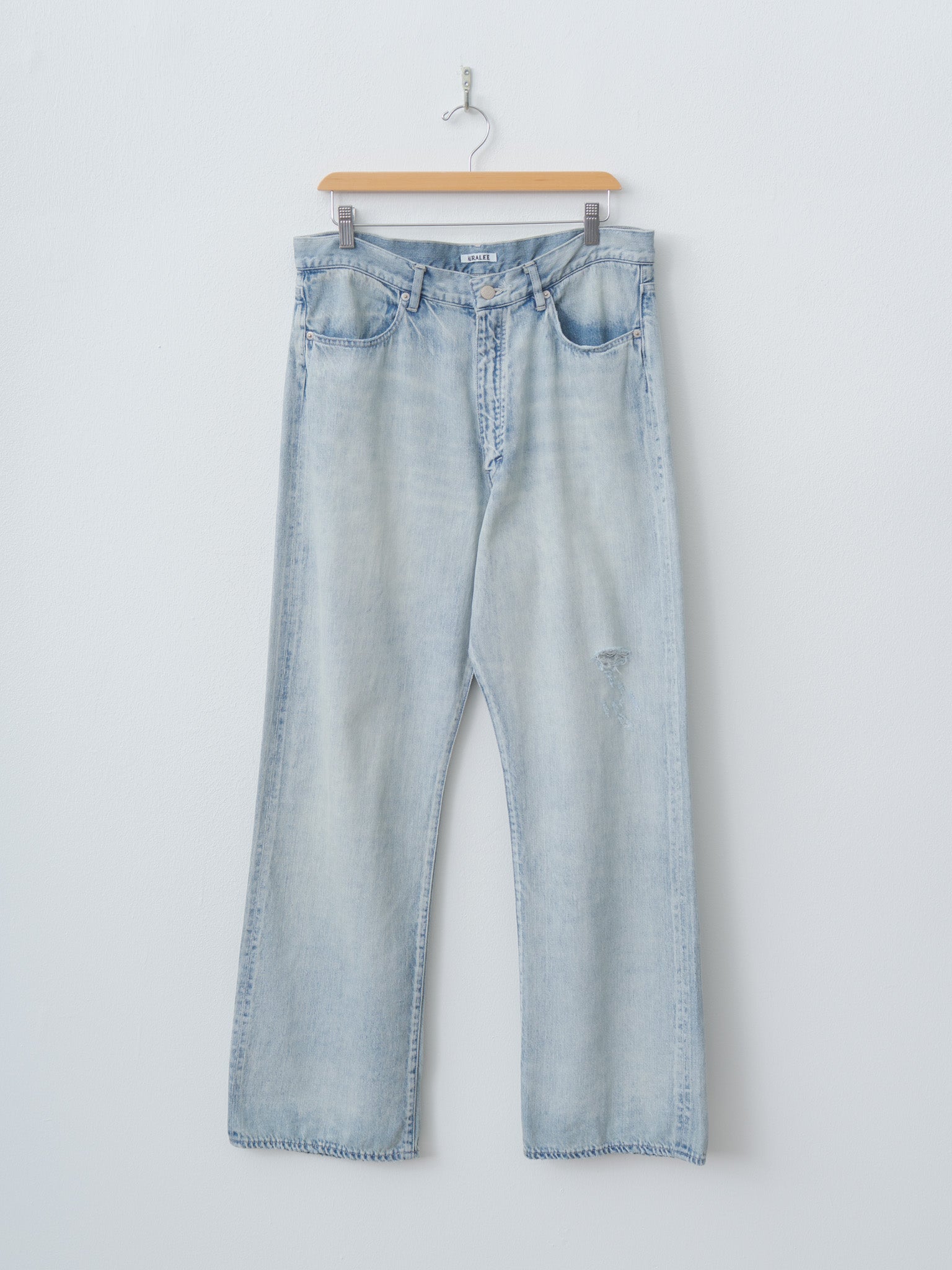 Namu Shop - Auralee Faded Selvedge Light Denim Pants - Light Indigo