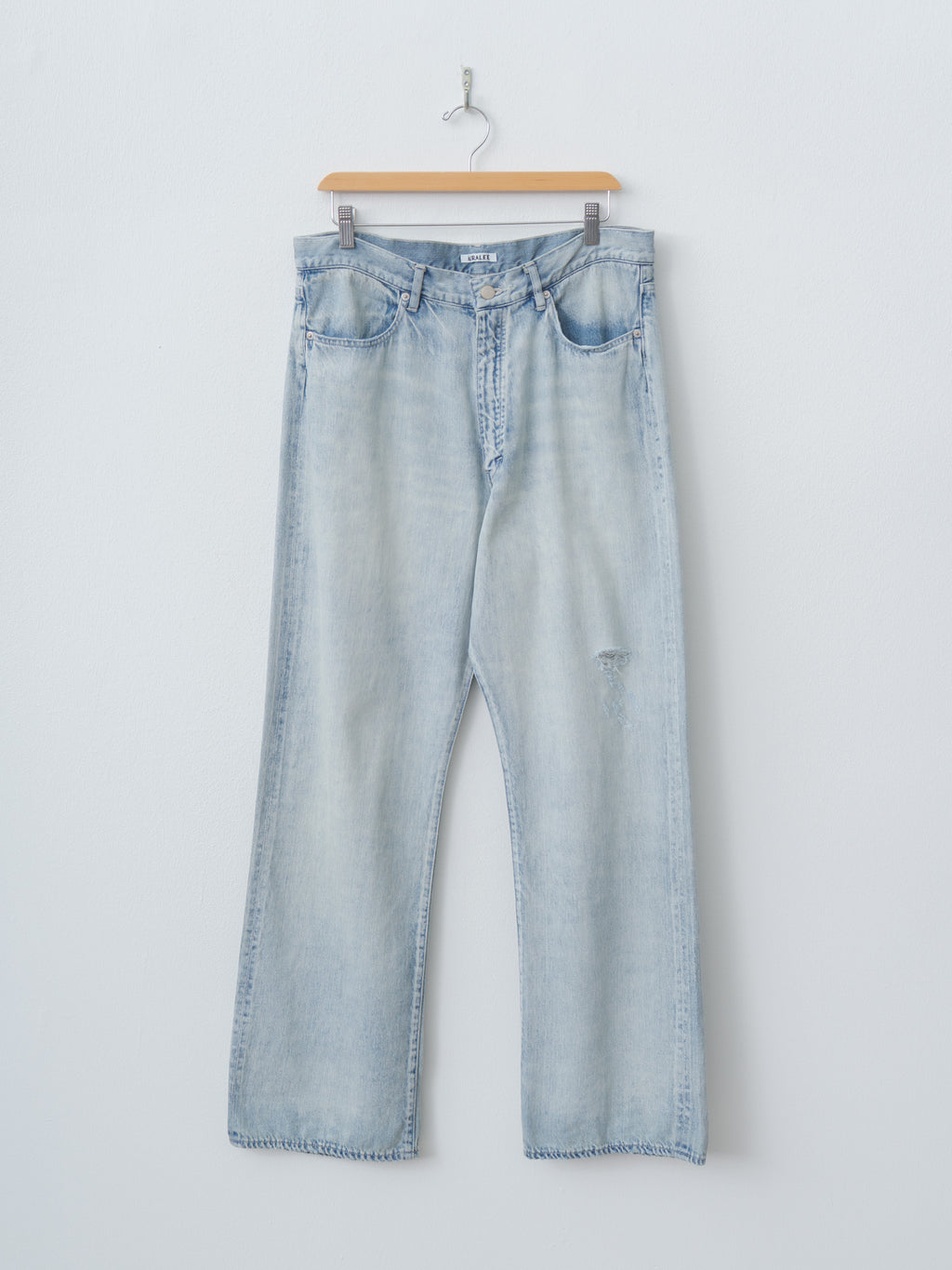 Namu Shop - Auralee Faded Selvedge Light Denim Pants - Light Indigo