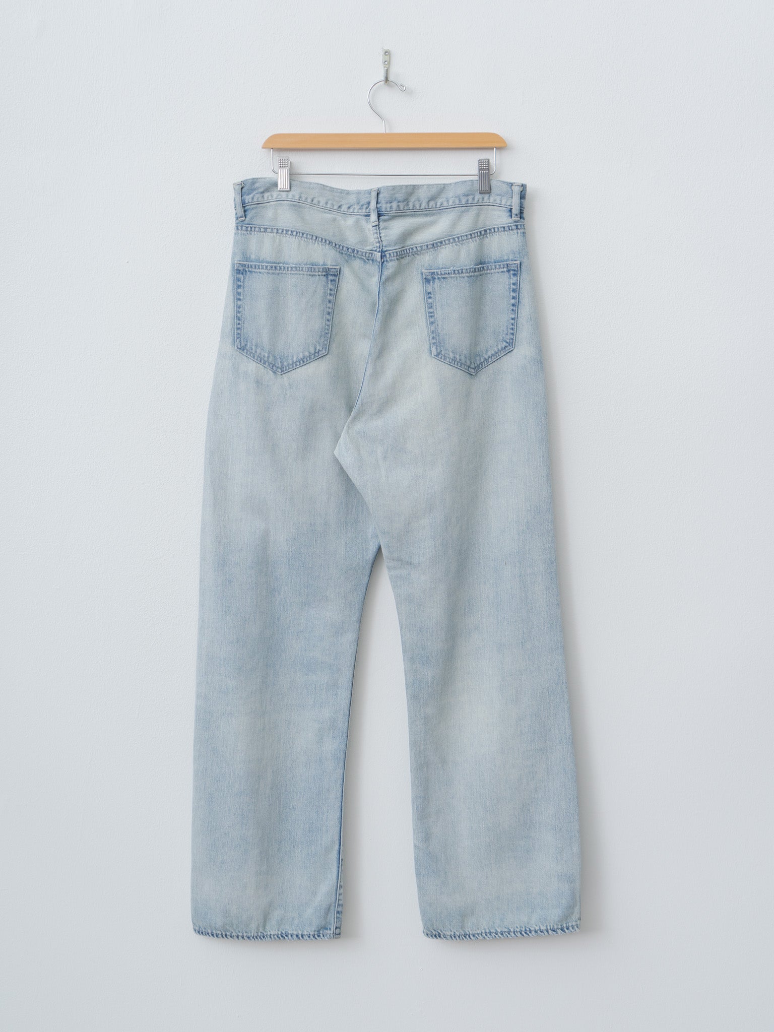 Namu Shop - Auralee Faded Selvedge Light Denim Pants - Light Indigo
