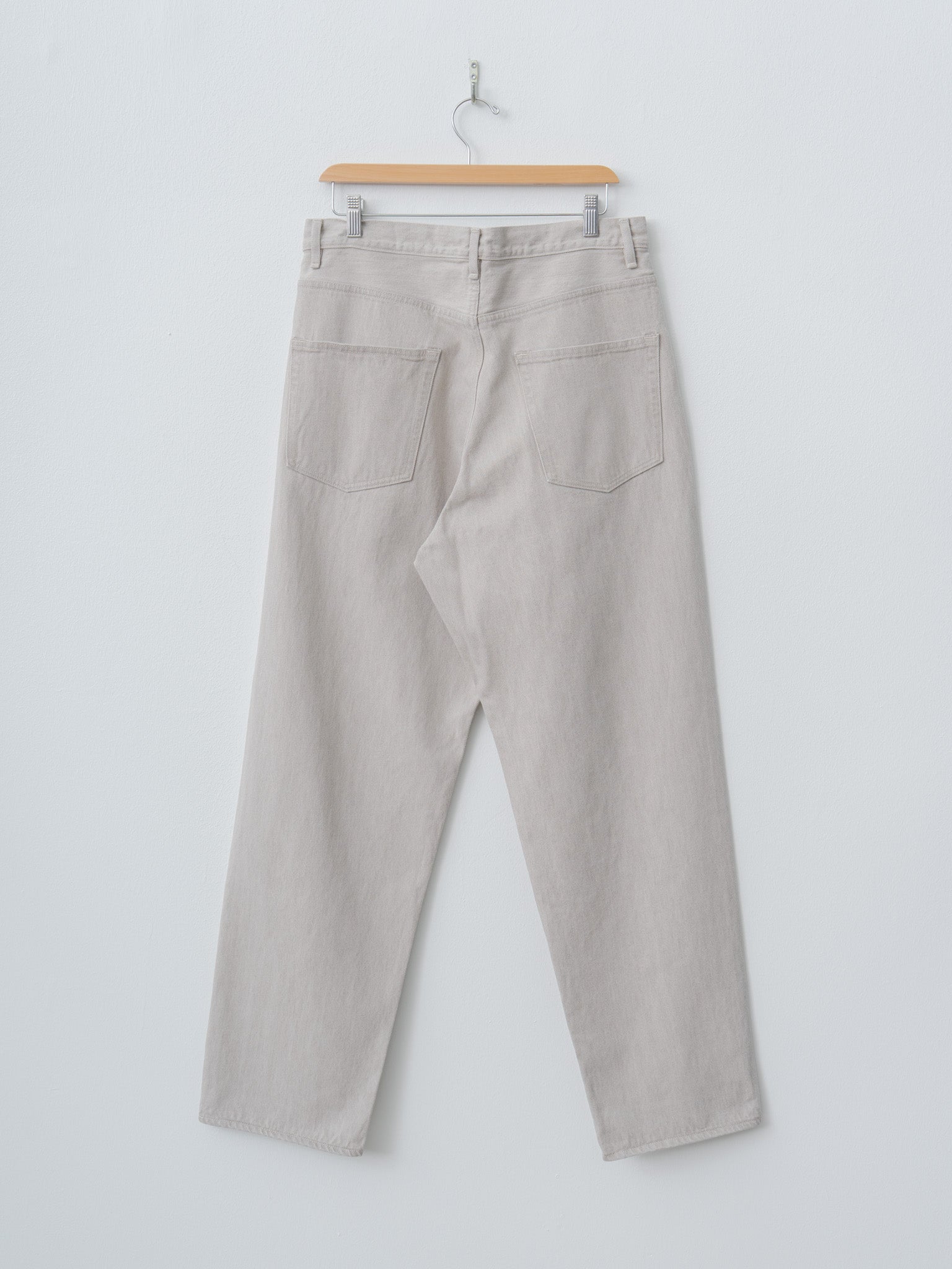 Namu Shop - Auralee Faded Hard Twist Brown Denim Wide Pants - Light Gray