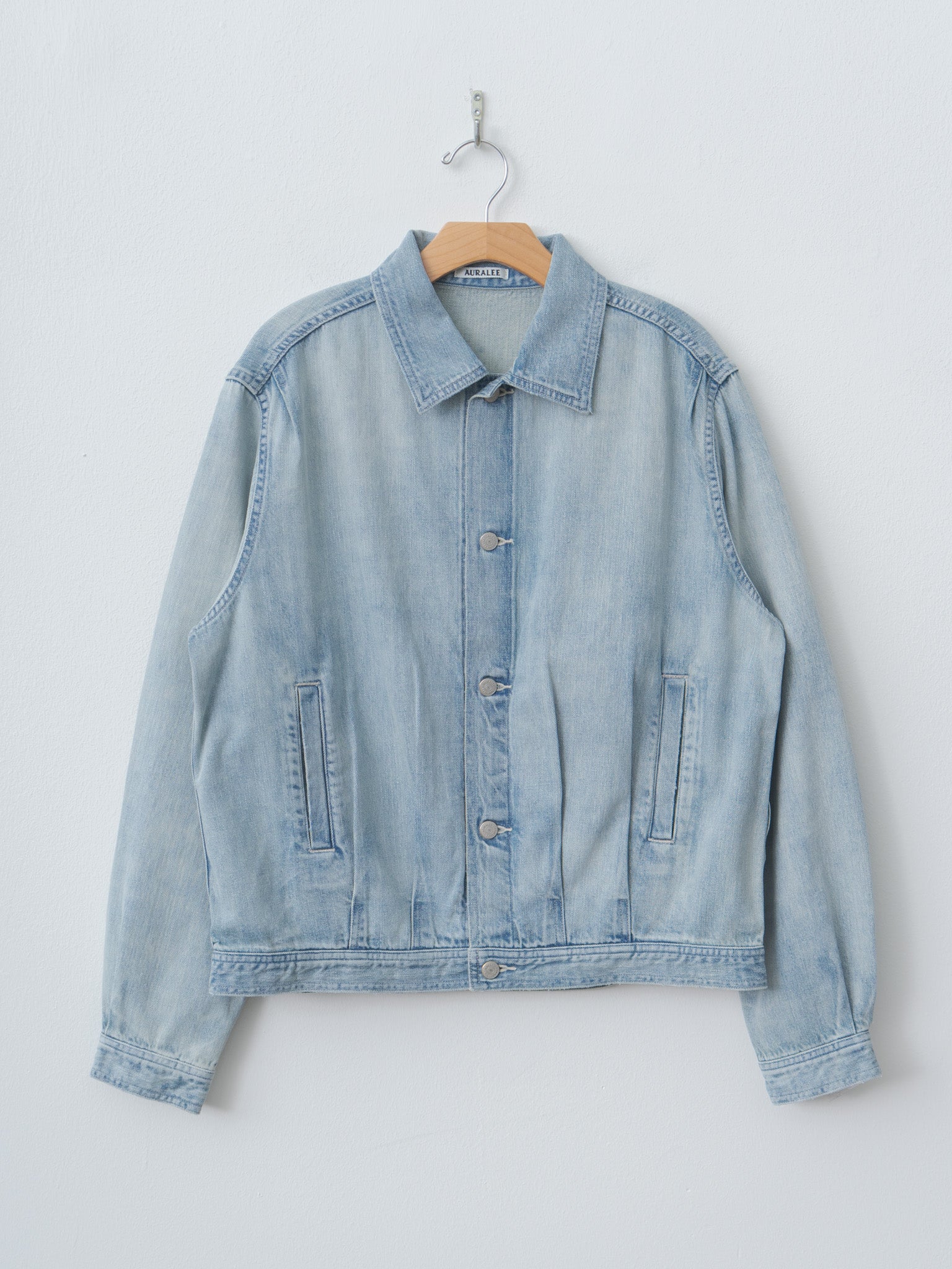 Namu Shop - Auralee Faded Selvedge Light Denim Blouson - Light Indigo