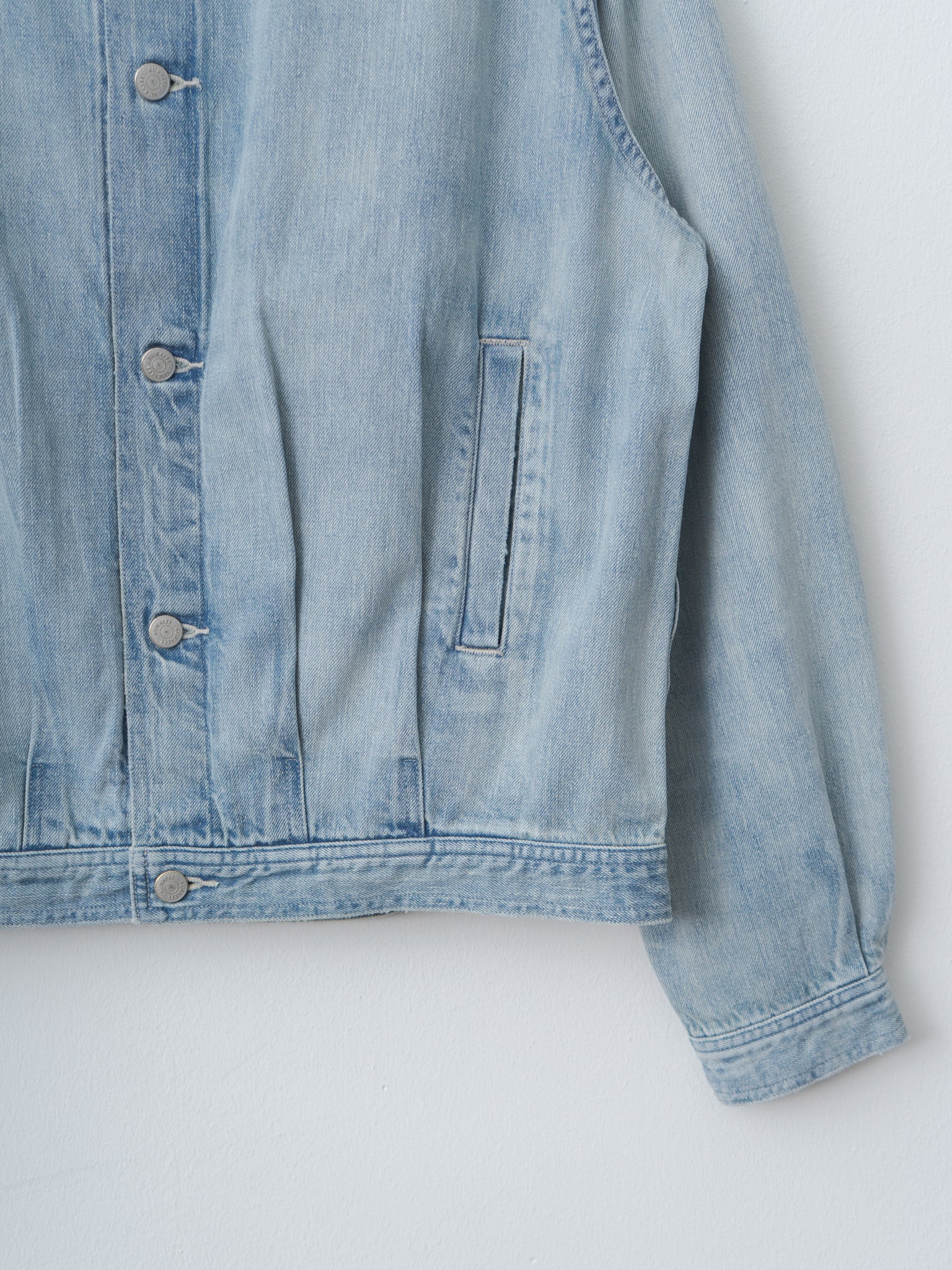 Namu Shop - Auralee Faded Selvedge Light Denim Blouson - Light Indigo
