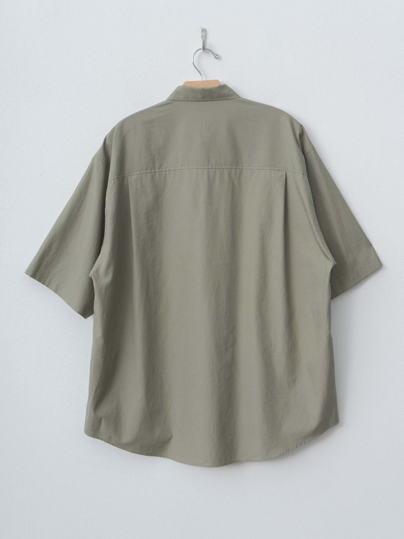 Namu Shop - Auralee Washed Finx Twill Big Half Sleeved Shirt - Olive
