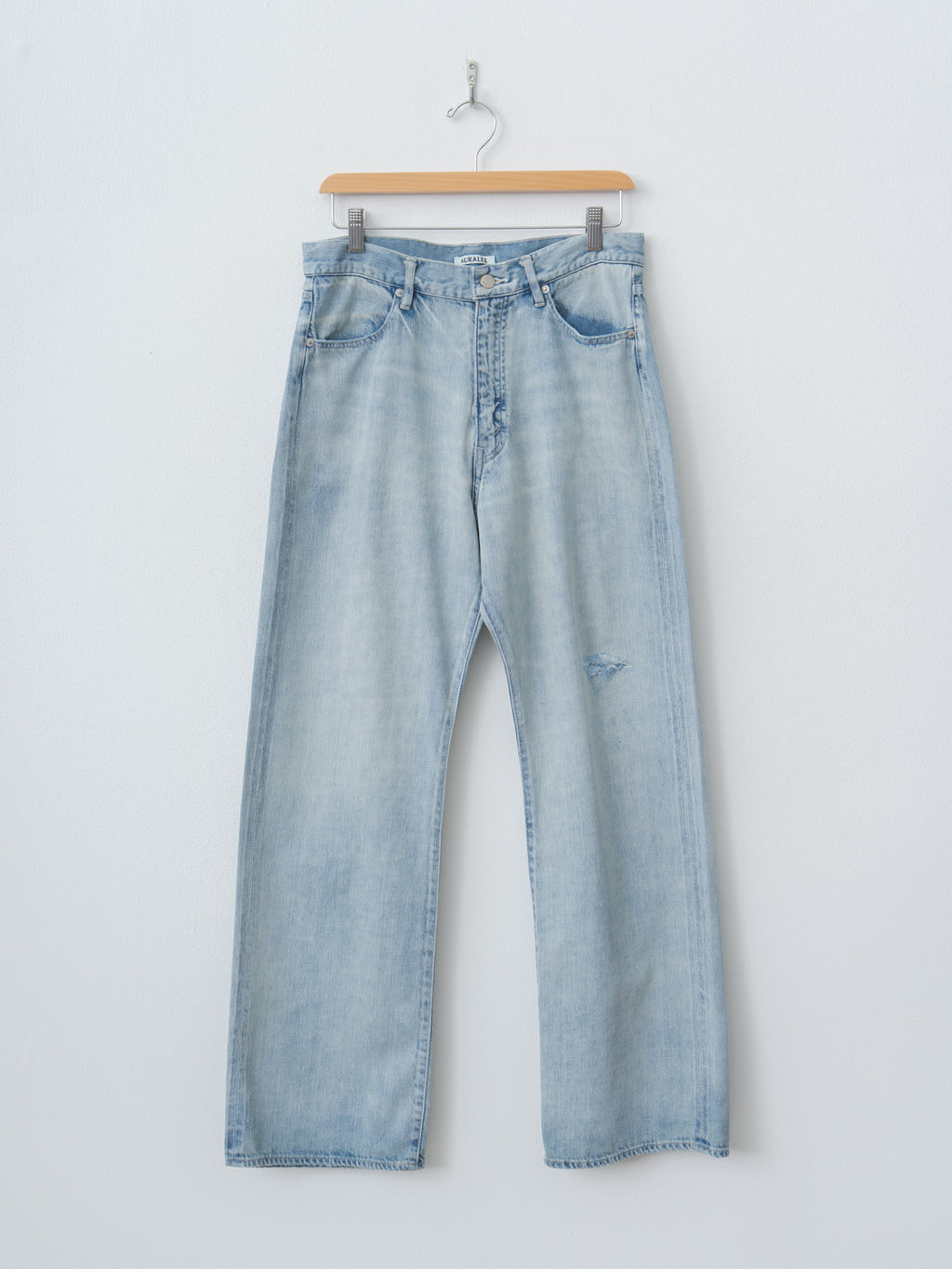 Namu Shop - Auralee Faded Selvedge Light Denim Pants - Light Indigo