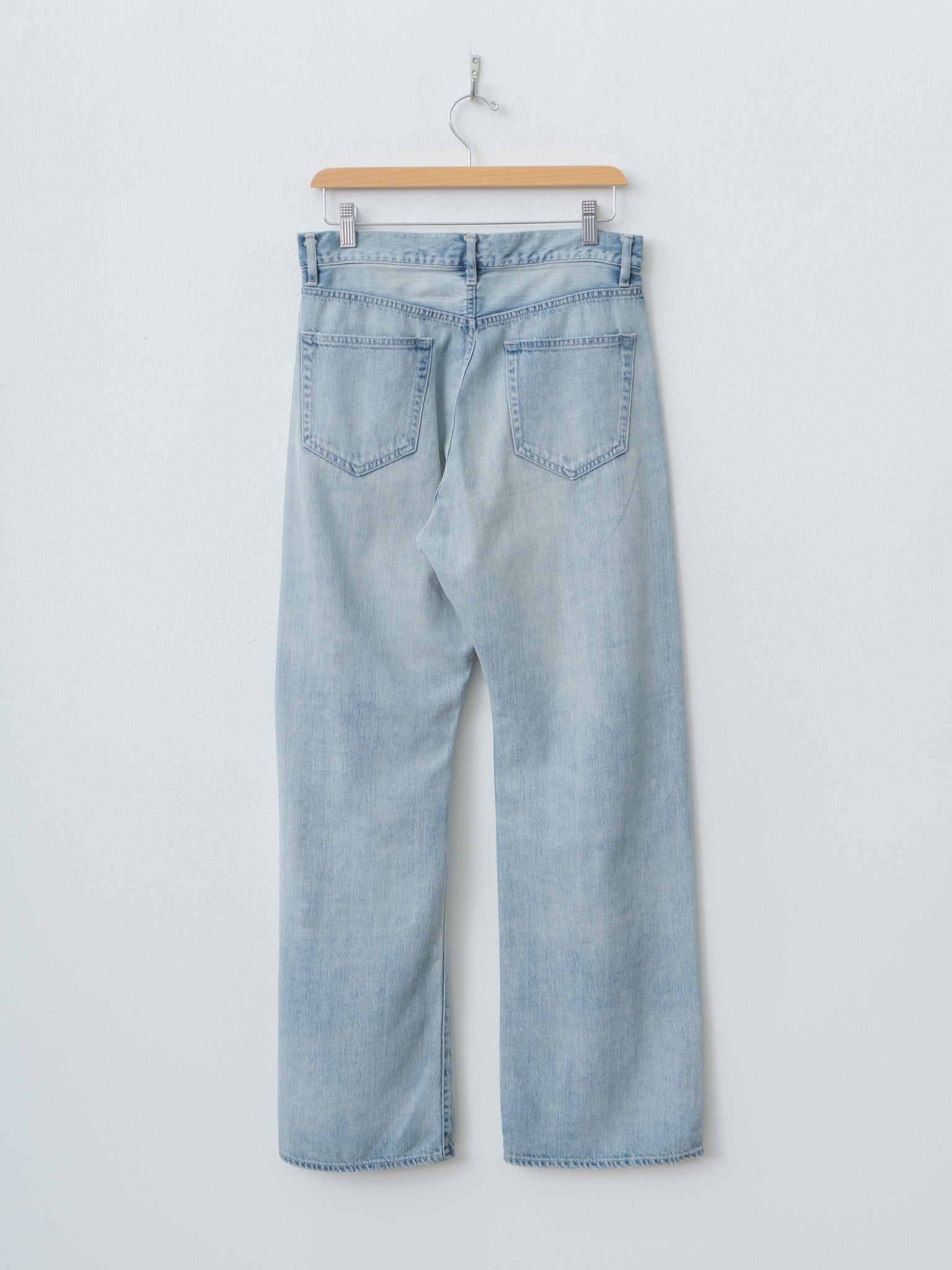 Namu Shop - Auralee Faded Selvedge Light Denim Pants - Light Indigo