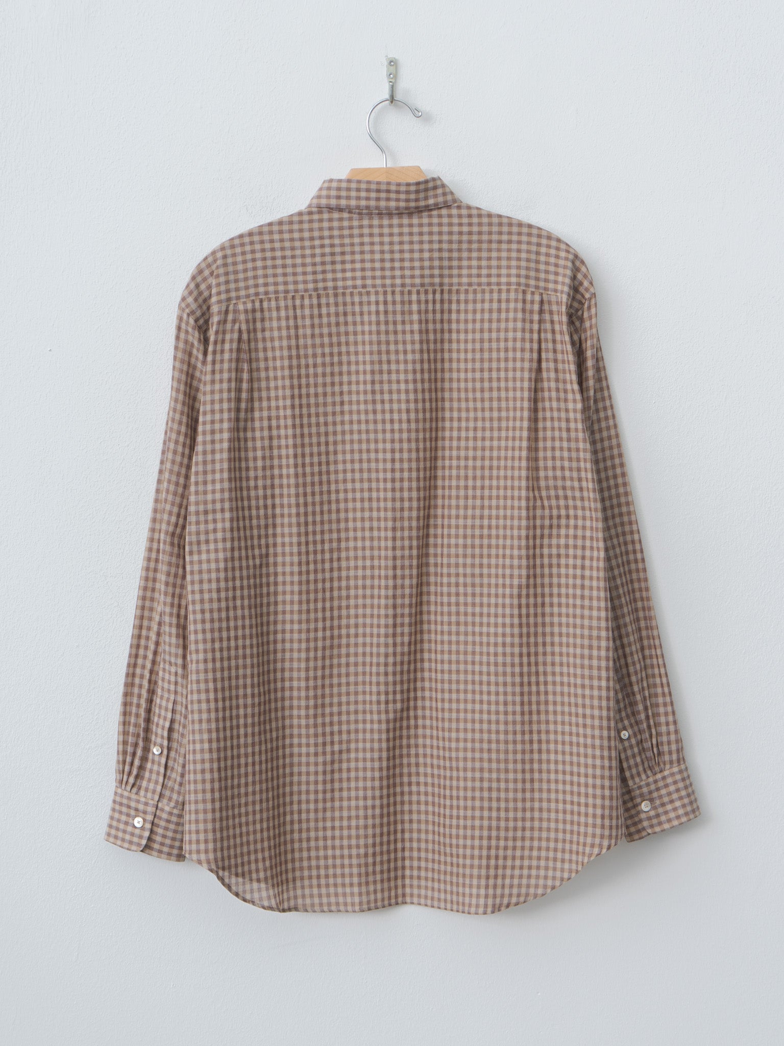 Namu Shop - Auralee Airy Light Cotton Check Shirt - Brown Gingham Check