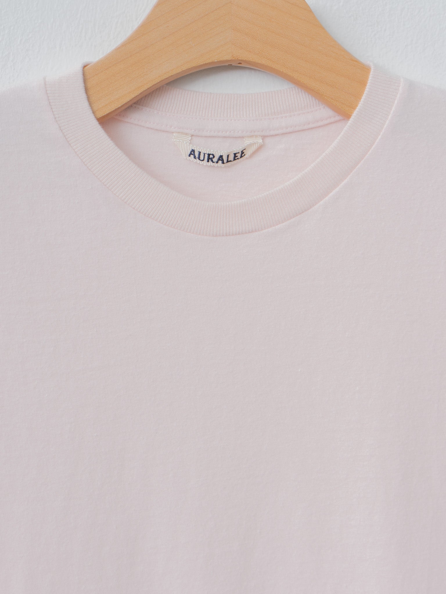 Namu Shop - Auralee Brushed Organic Cotton Jersey Tee - Pale Pink