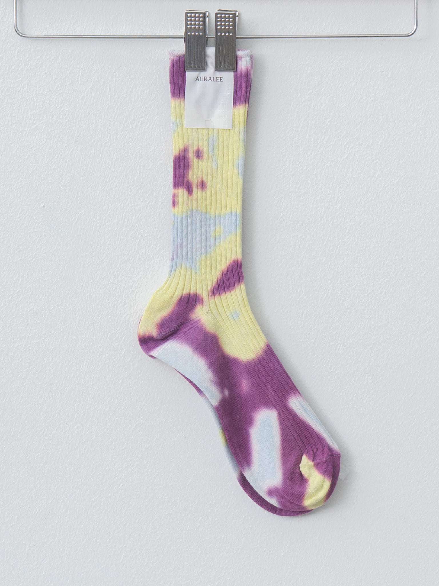 Namu Shop - Auralee Giza High Gauge Tie-Dye Socks - Light Blue × Purple