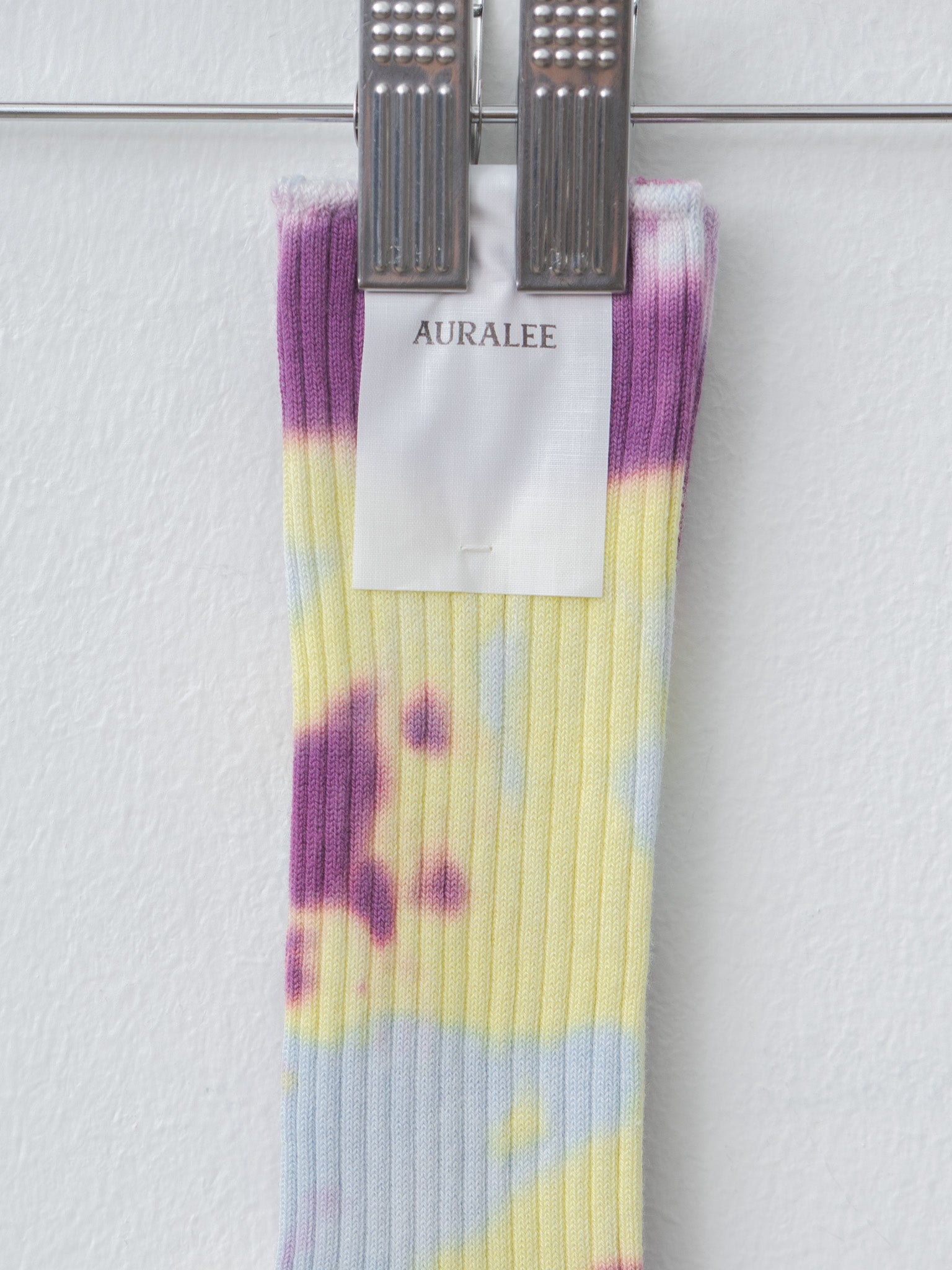 Namu Shop - Auralee Giza High Gauge Tie-Dye Socks - Light Blue × Purple