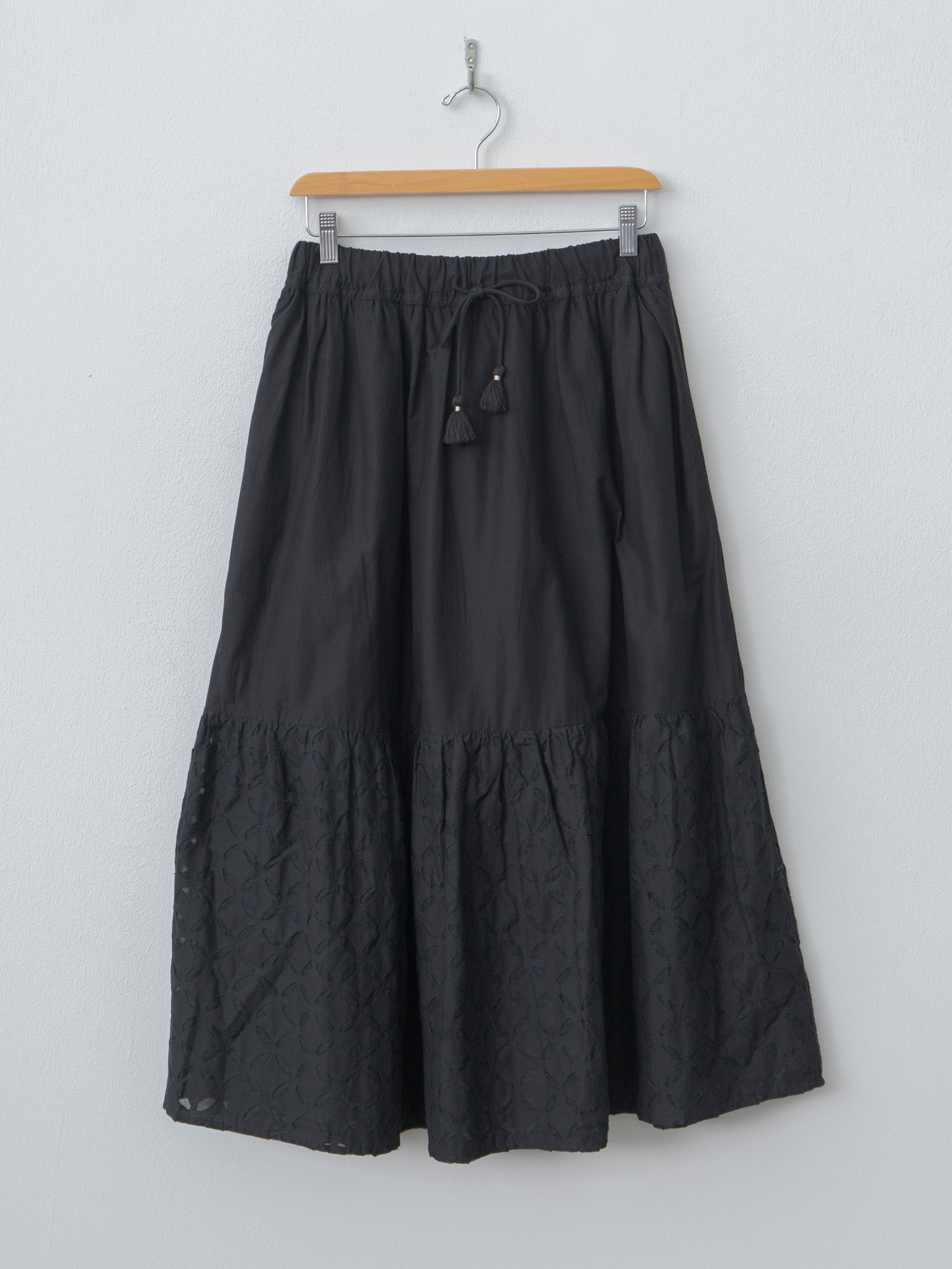 Namu Shop - Ichi Antiquites India Reverse Appliqué Skirt - Black