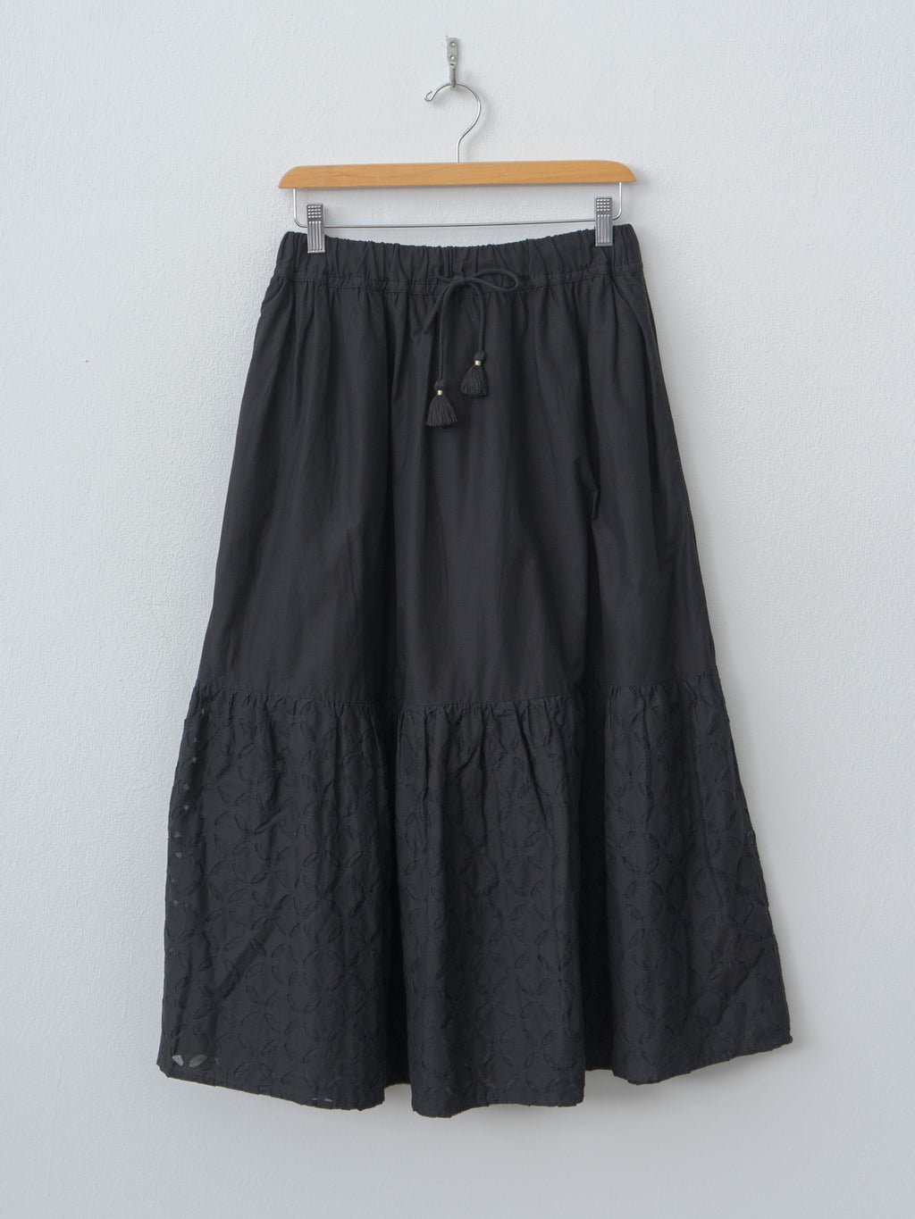 Namu Shop - Ichi Antiquites India Reverse Appliqué Skirt - Black