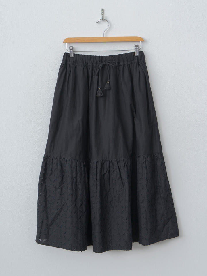 Namu Shop - Ichi Antiquites India Reverse Appliqué Skirt - Black