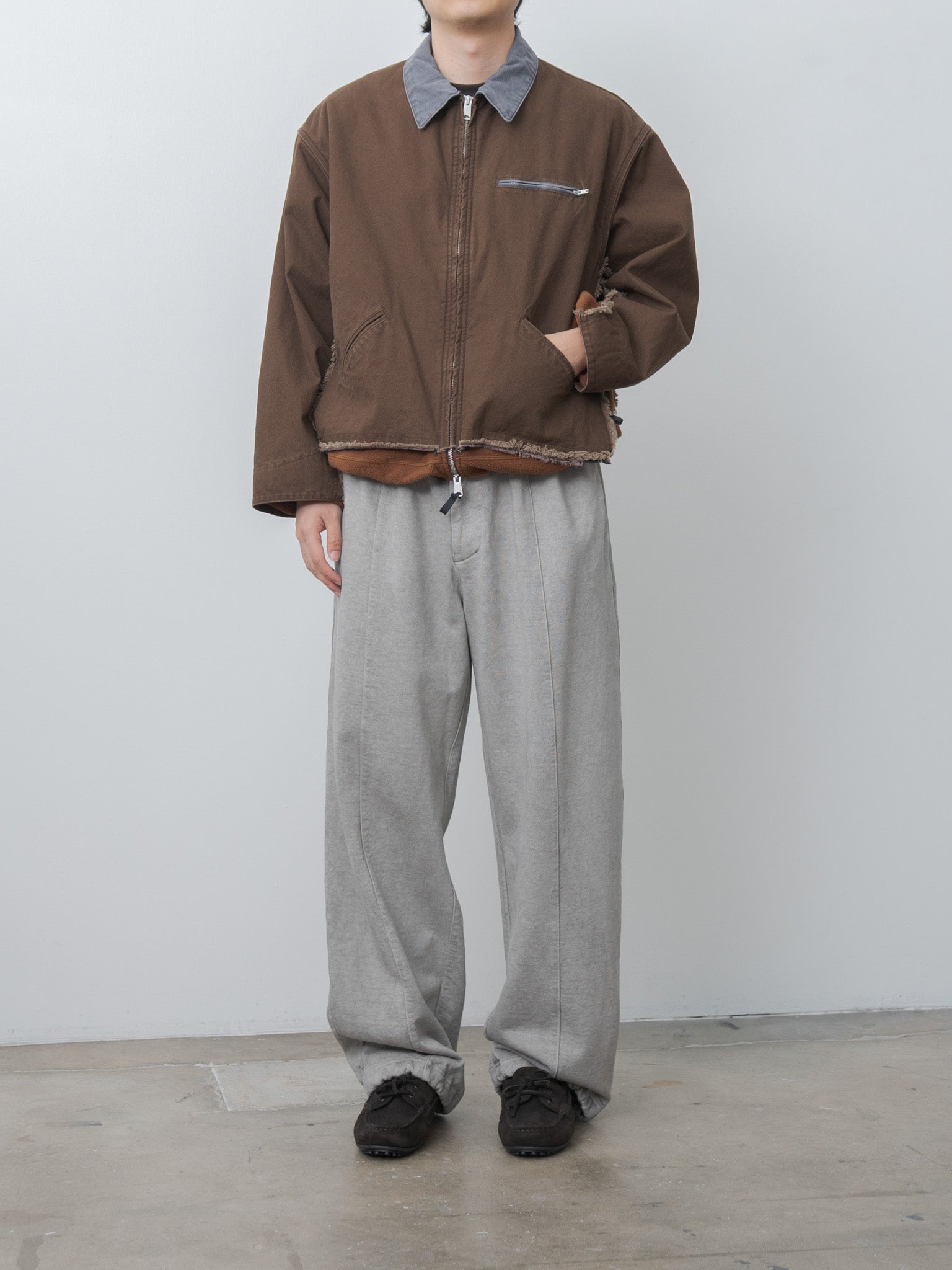 Namu Shop - Yoke Garment-dyed Lounge Pants - Gray