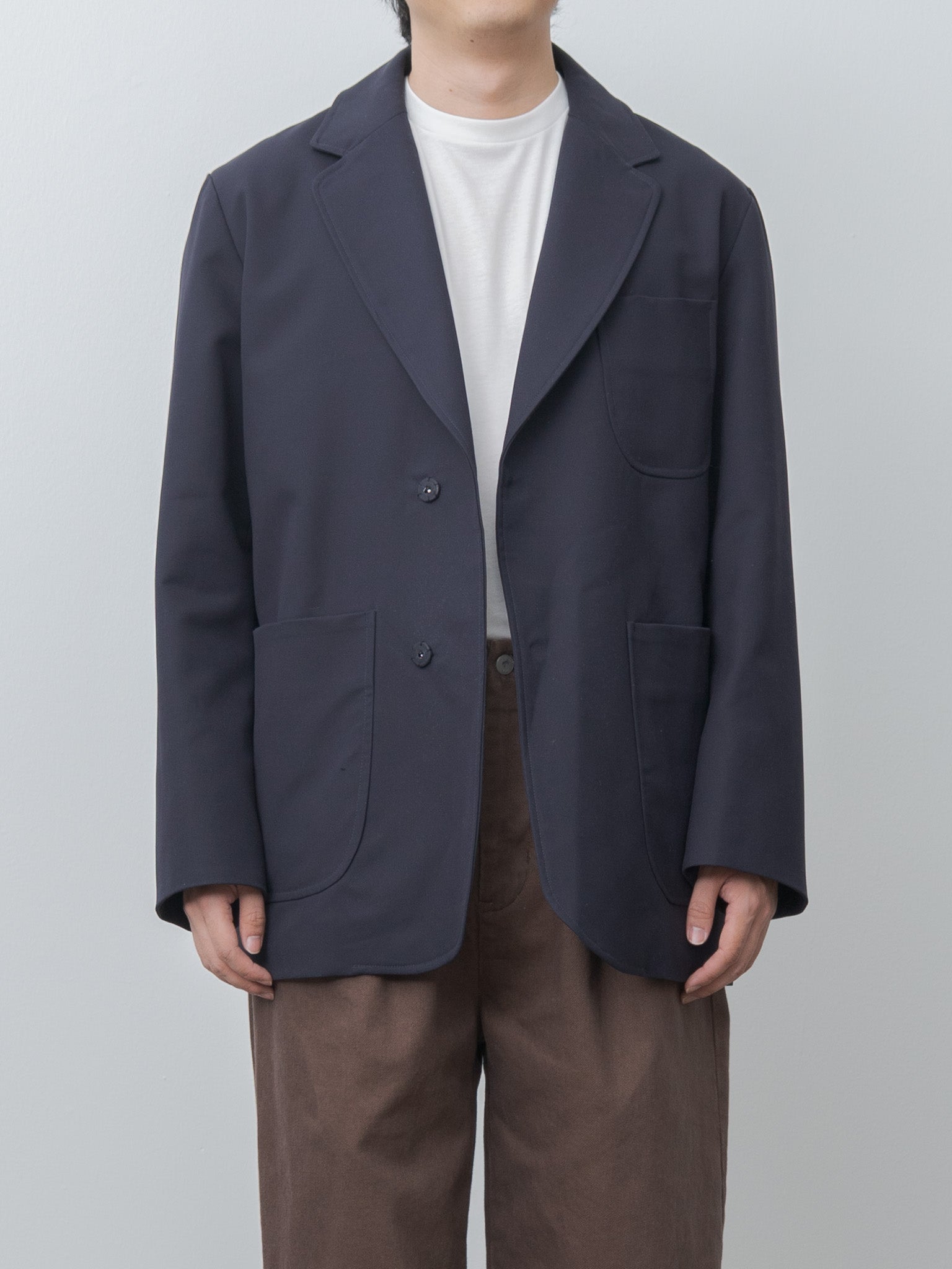 Namu Shop - Document High Density Cotton Oversized Blazer - Navy