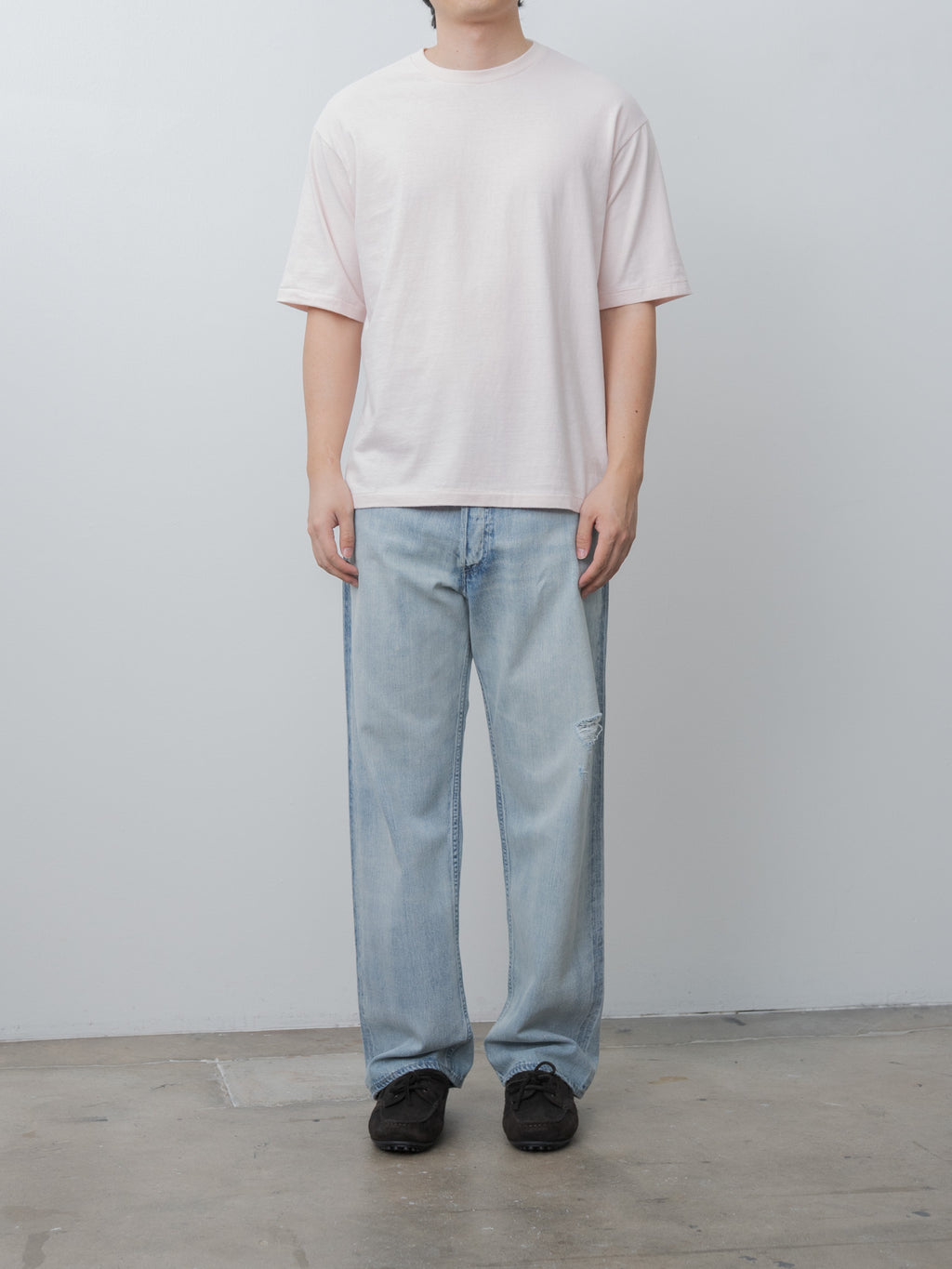 Namu Shop - Auralee Faded Selvedge Light Denim Wide Pants - Light Indigo