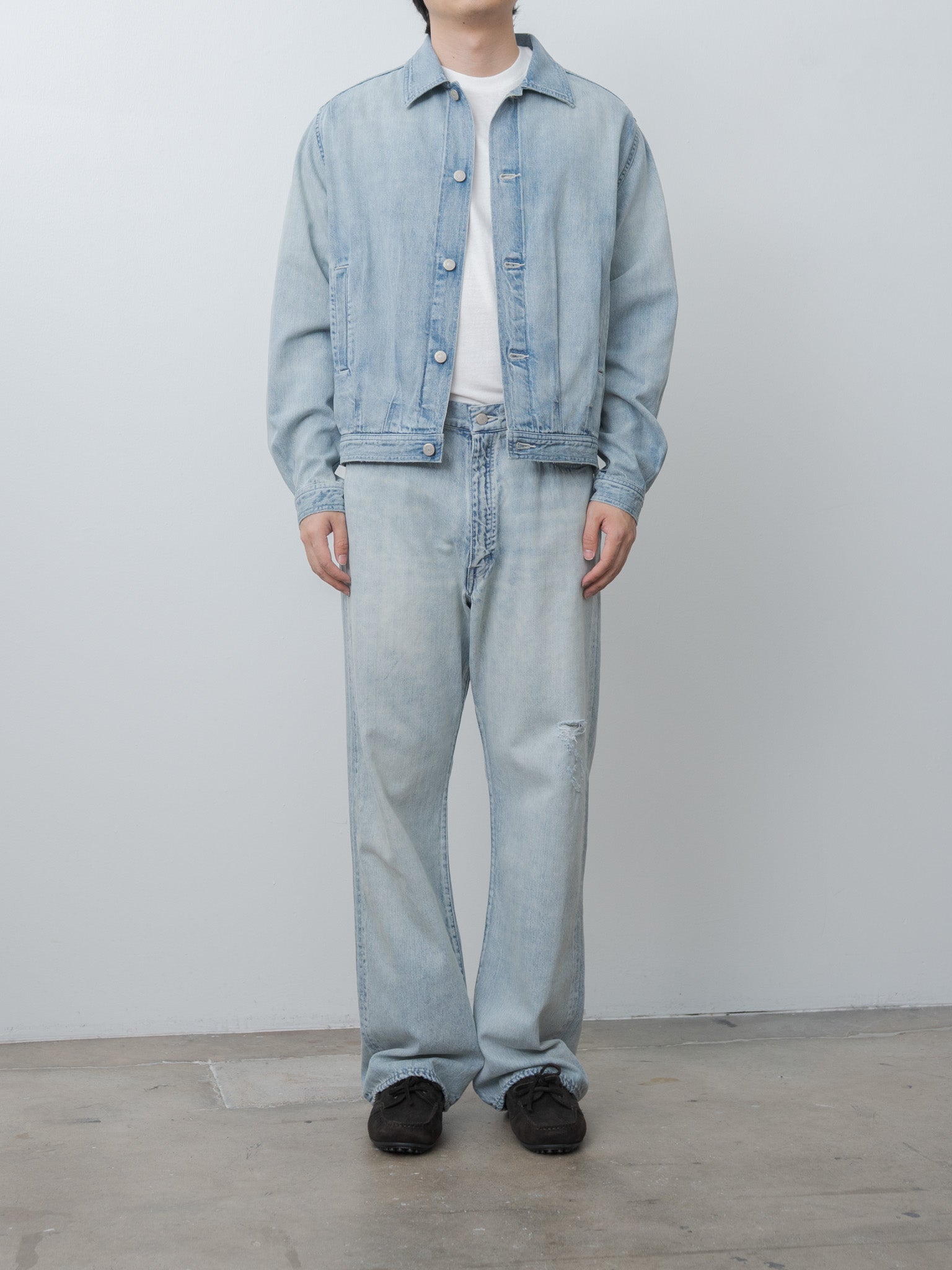Namu Shop - Auralee Faded Selvedge Light Denim Pants - Light Indigo