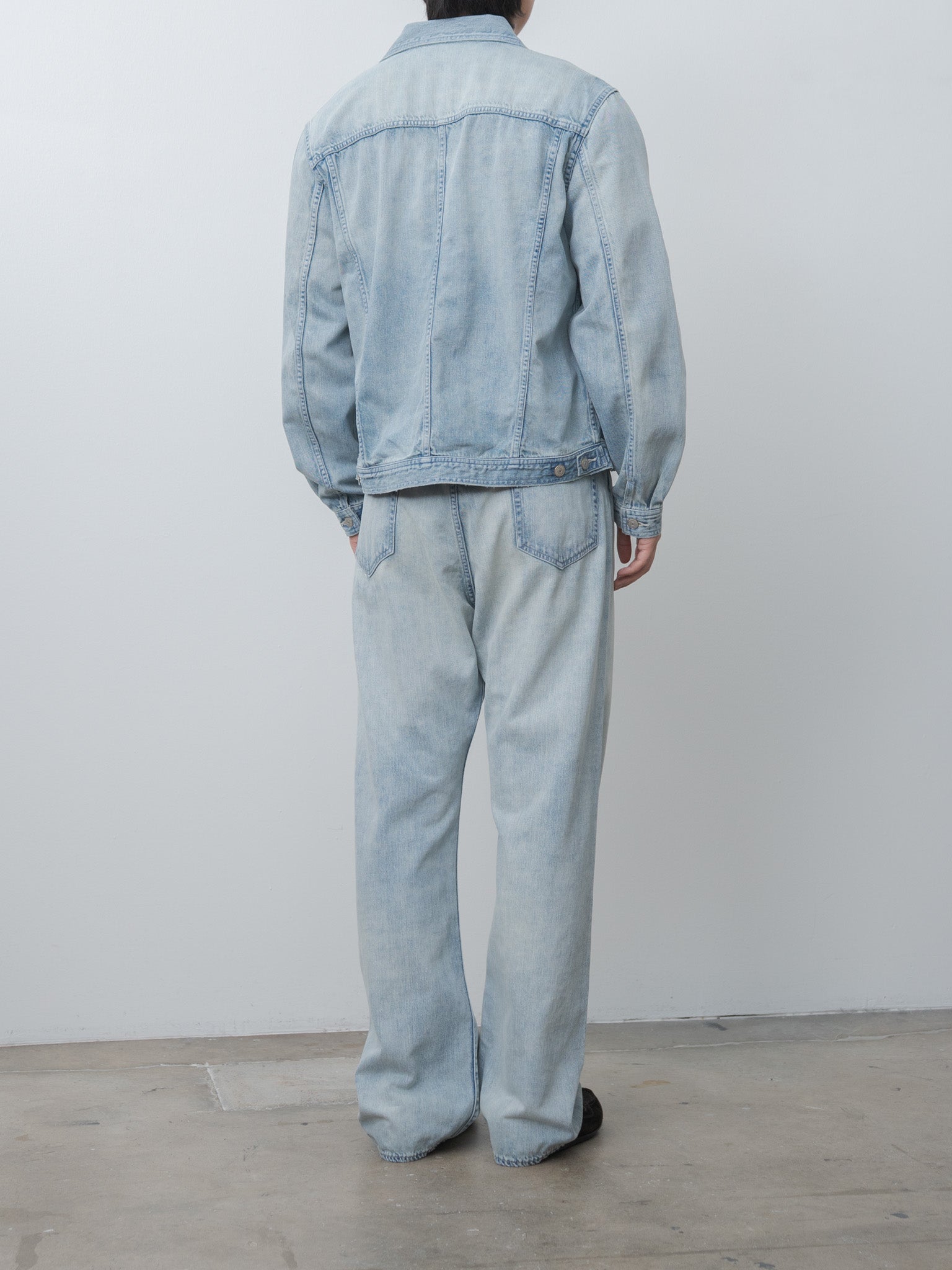 Namu Shop - Auralee Faded Selvedge Light Denim Blouson - Light Indigo