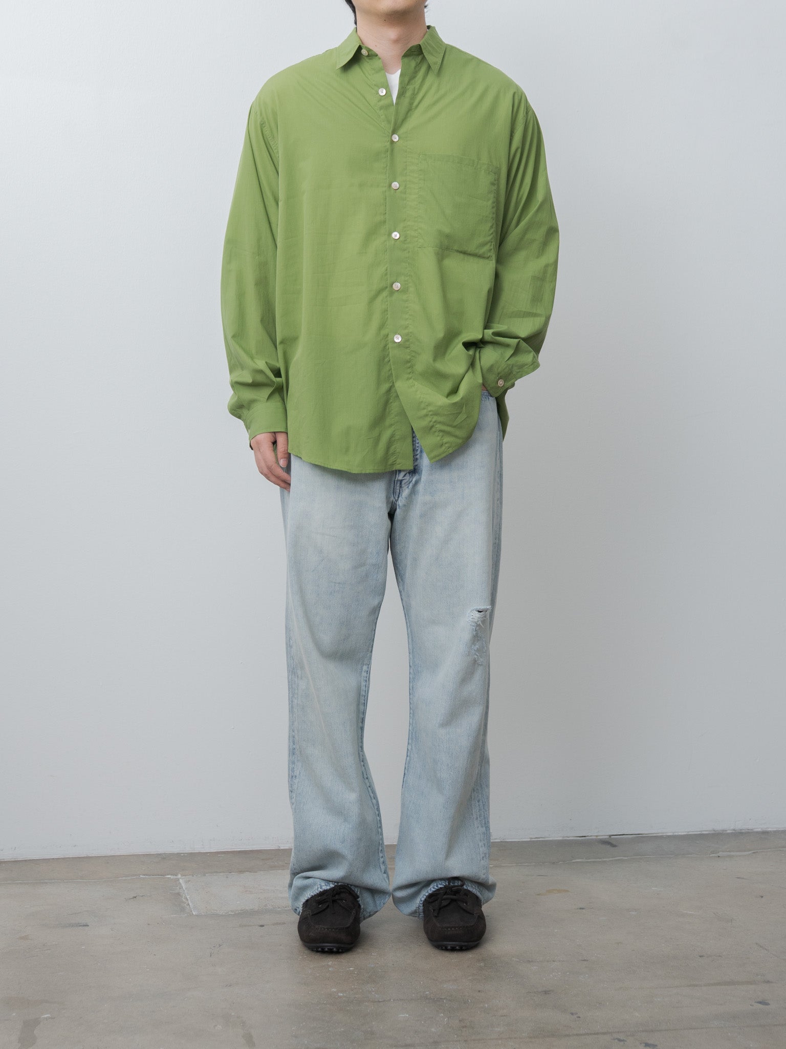 Namu Shop - Auralee Faded Selvedge Light Denim Pants - Light Indigo
