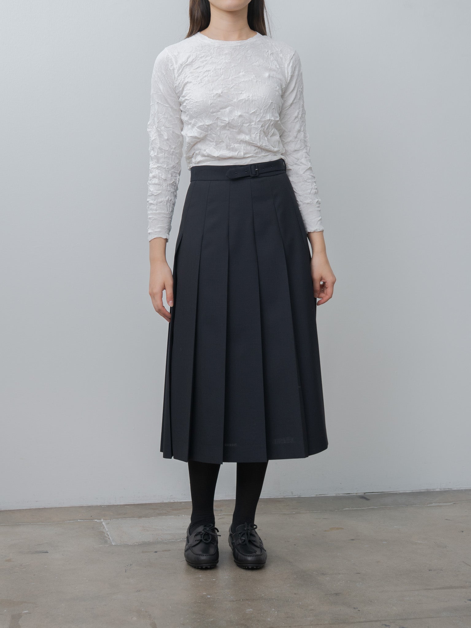 Namu Shop - Sayaka Davis Crinkled Knit Relaxed Pullover - White